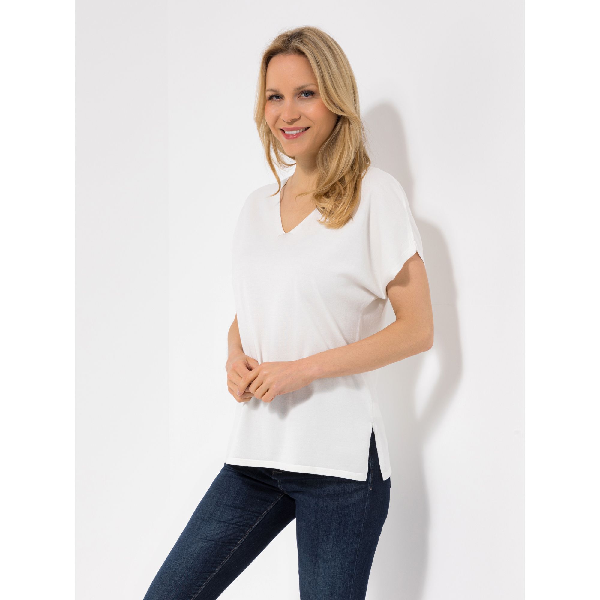 ICONIC by Marina Hoermanseder Pullover lange Seitenschlitze leger weit