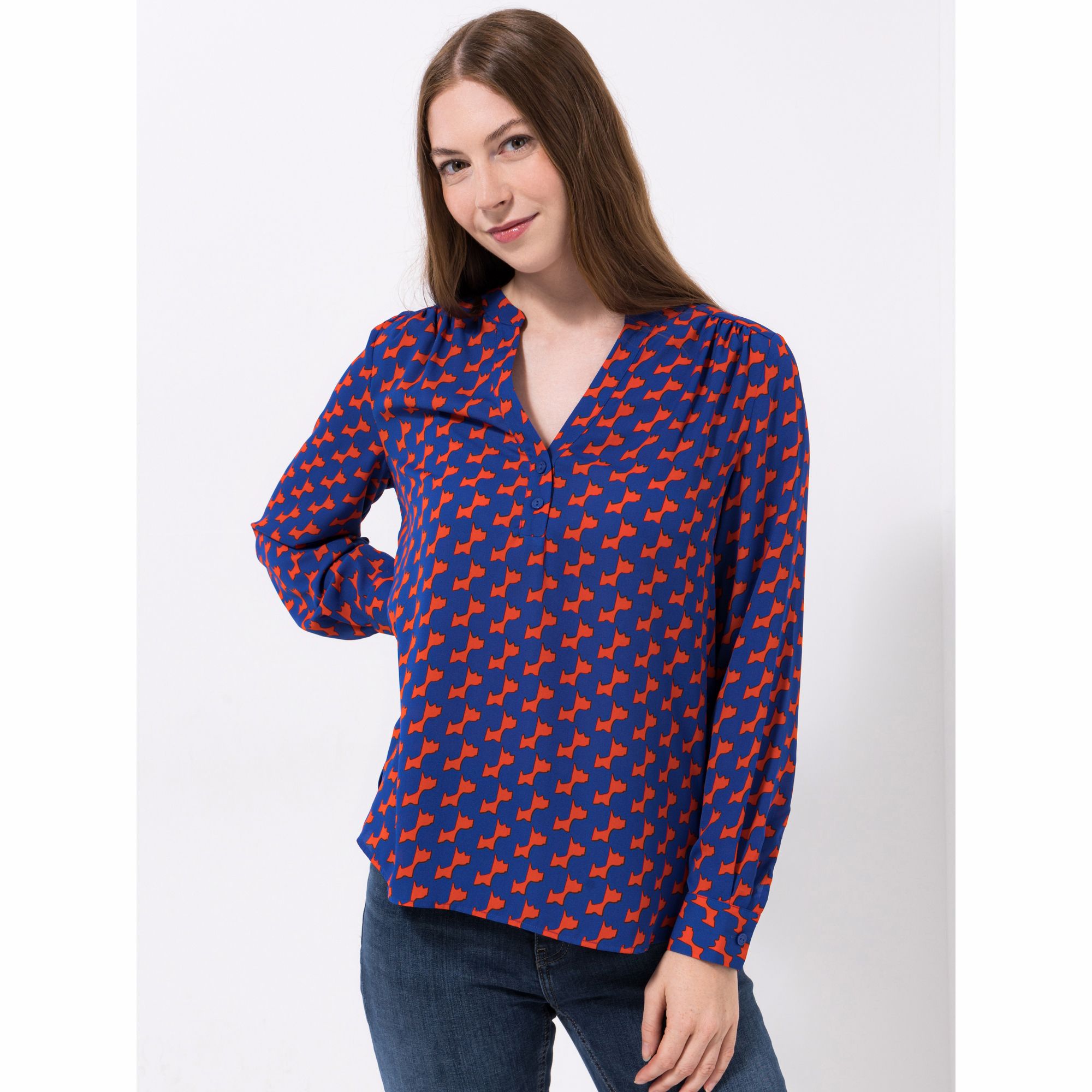 EVA LUTZ Bluse Lilly halbe Knopfleiste Manschetten leger weit