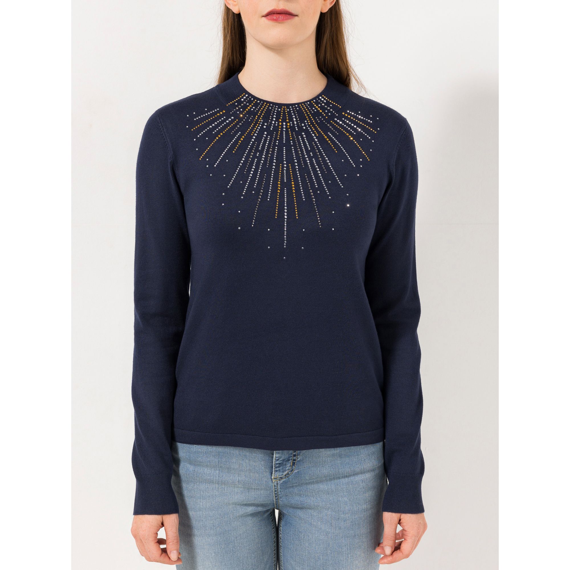 STEFFEN SCHRAUT Pullover Stehkragen Strass-Details figurbetont