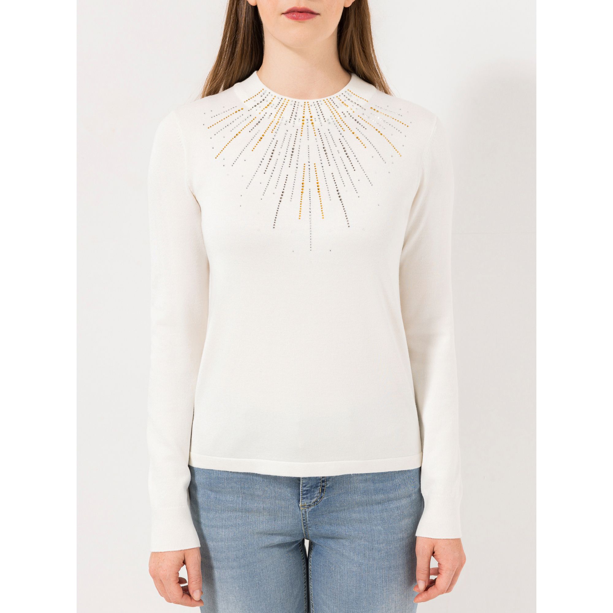 STEFFEN SCHRAUT Pullover Stehkragen Strass-Details figurbetont