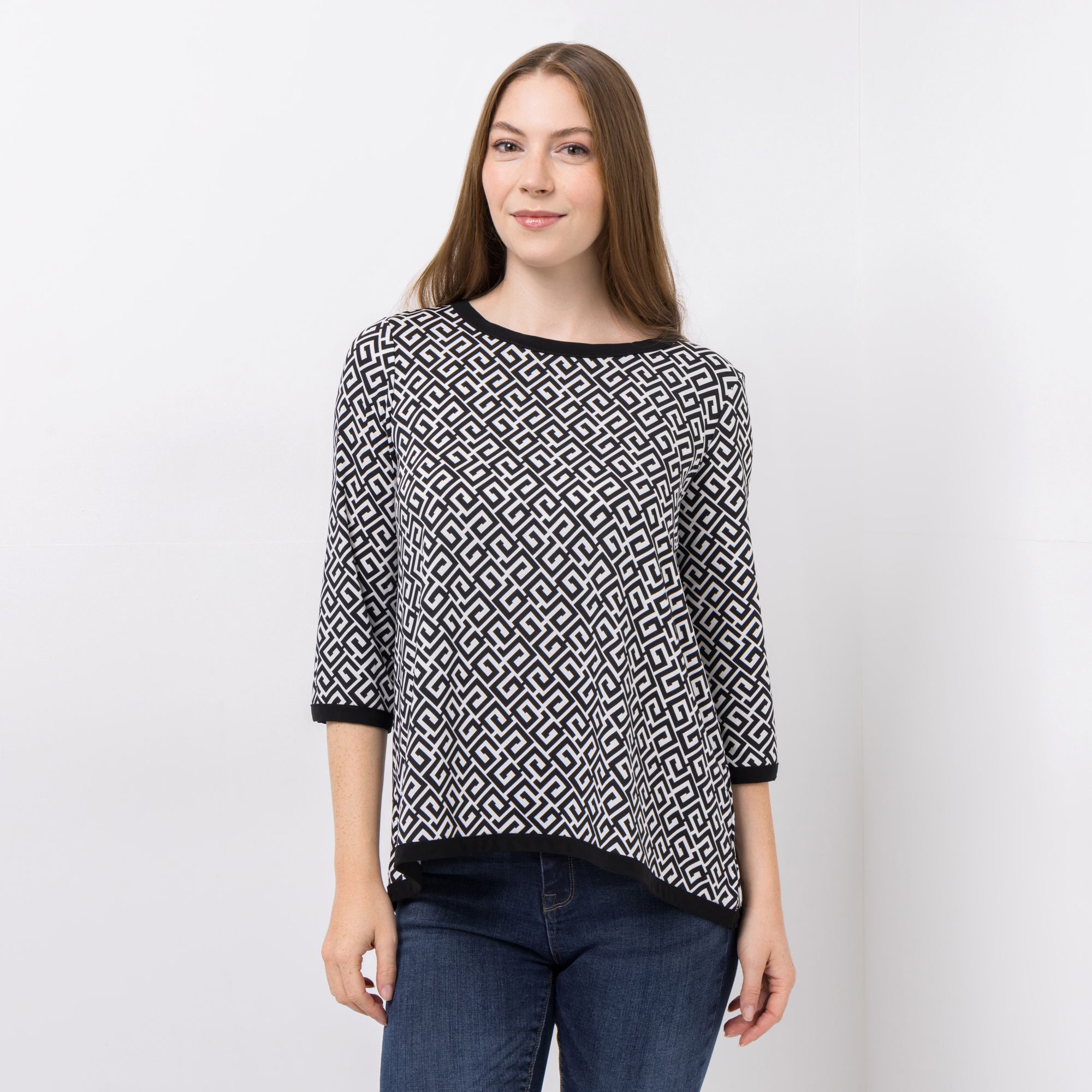 KIM & CO. Shirt, 3/4-Arm Brazil Knit Jersey Rundhalsausschnitt figurumspielend