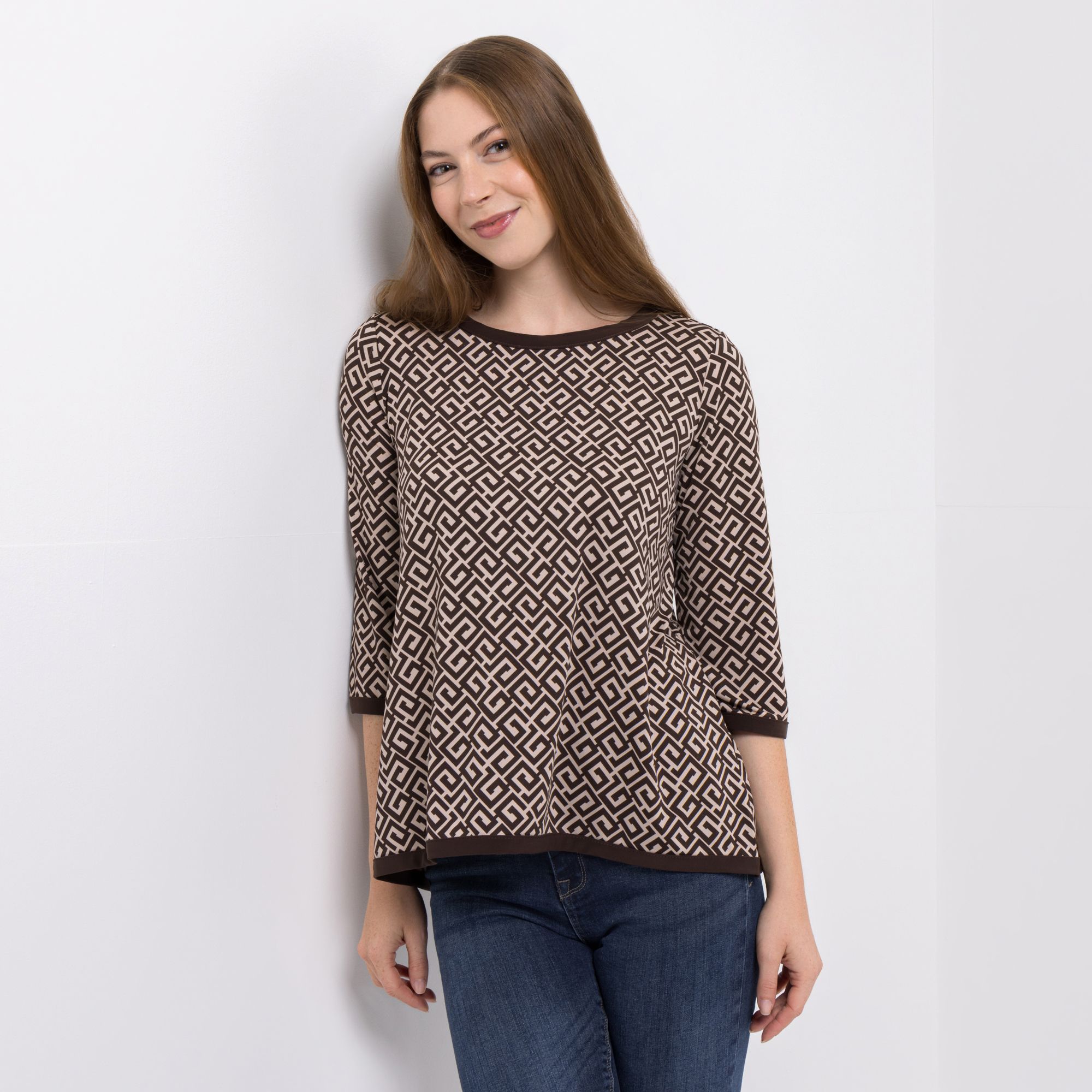 KIM & CO. Shirt, 3/4-Arm Brazil Knit Jersey Rundhalsausschnitt figurumspielend