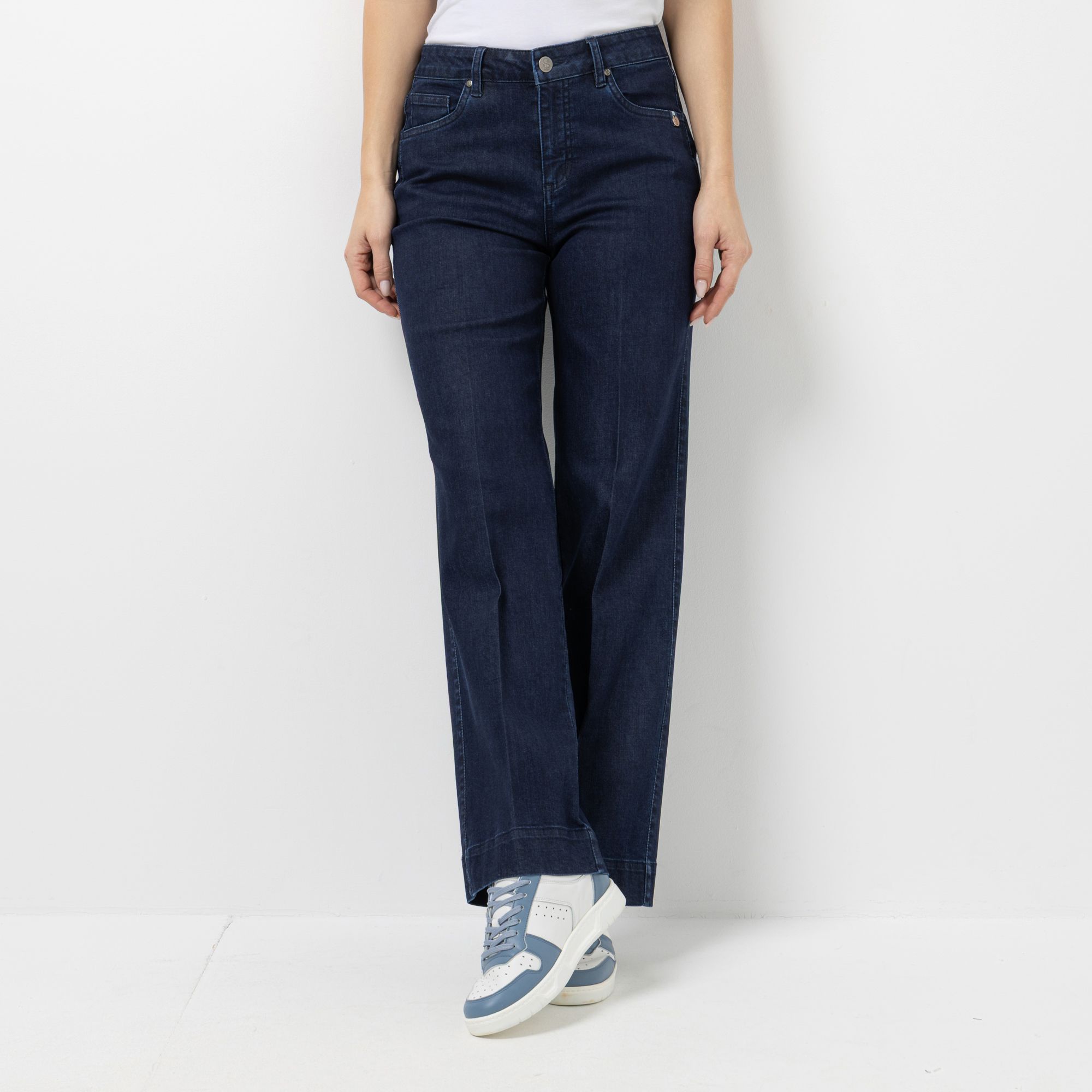 STRANDFEIN Jeans 5-Pocket-Style Bügelfalte gerades Bein