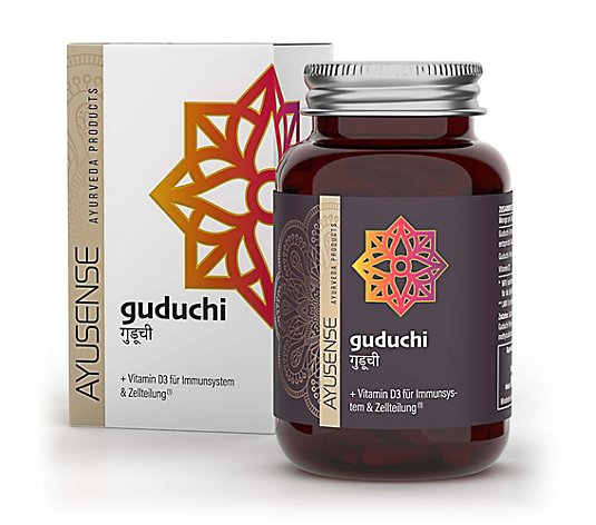 AYUSENSE Guduchi mit Vitamin D3 90 Kapseln für 22 Tage