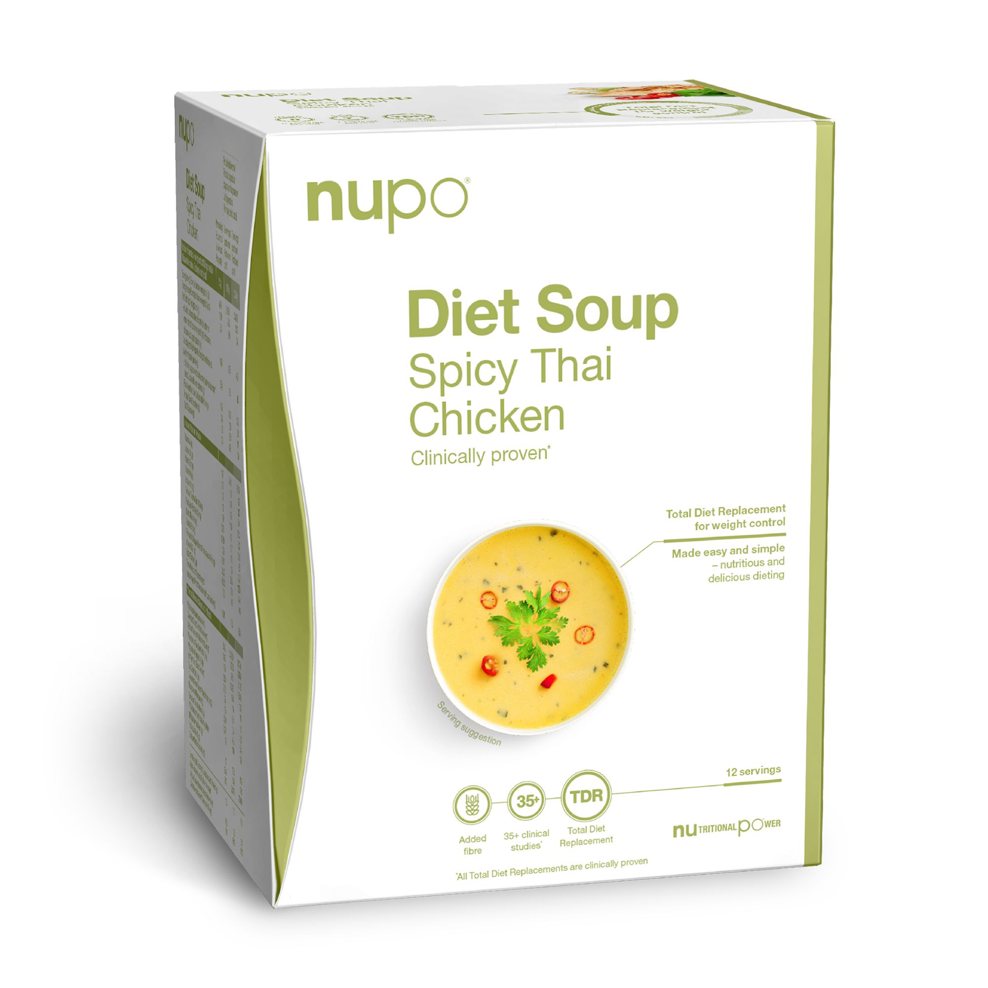 nupo® Single Box Suppe Diet Soup Spicy Thai Chicken, 12 Portionen 384g