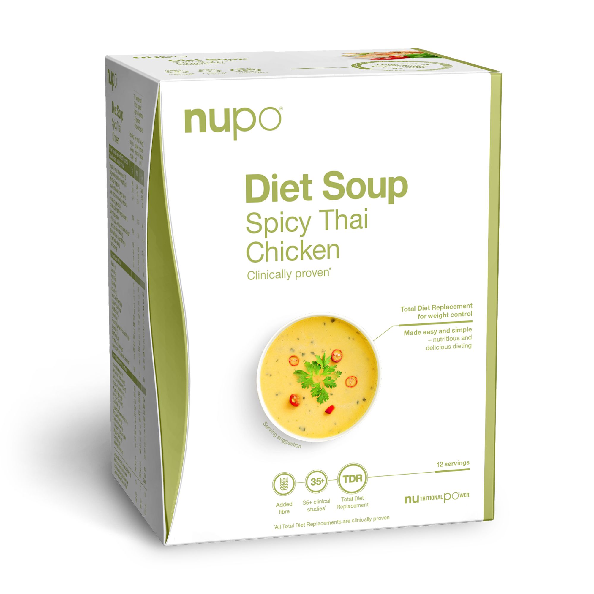 nupo® Single Box Suppe Diet Soup Spicy Thai Chicken, 12 Portionen 384g