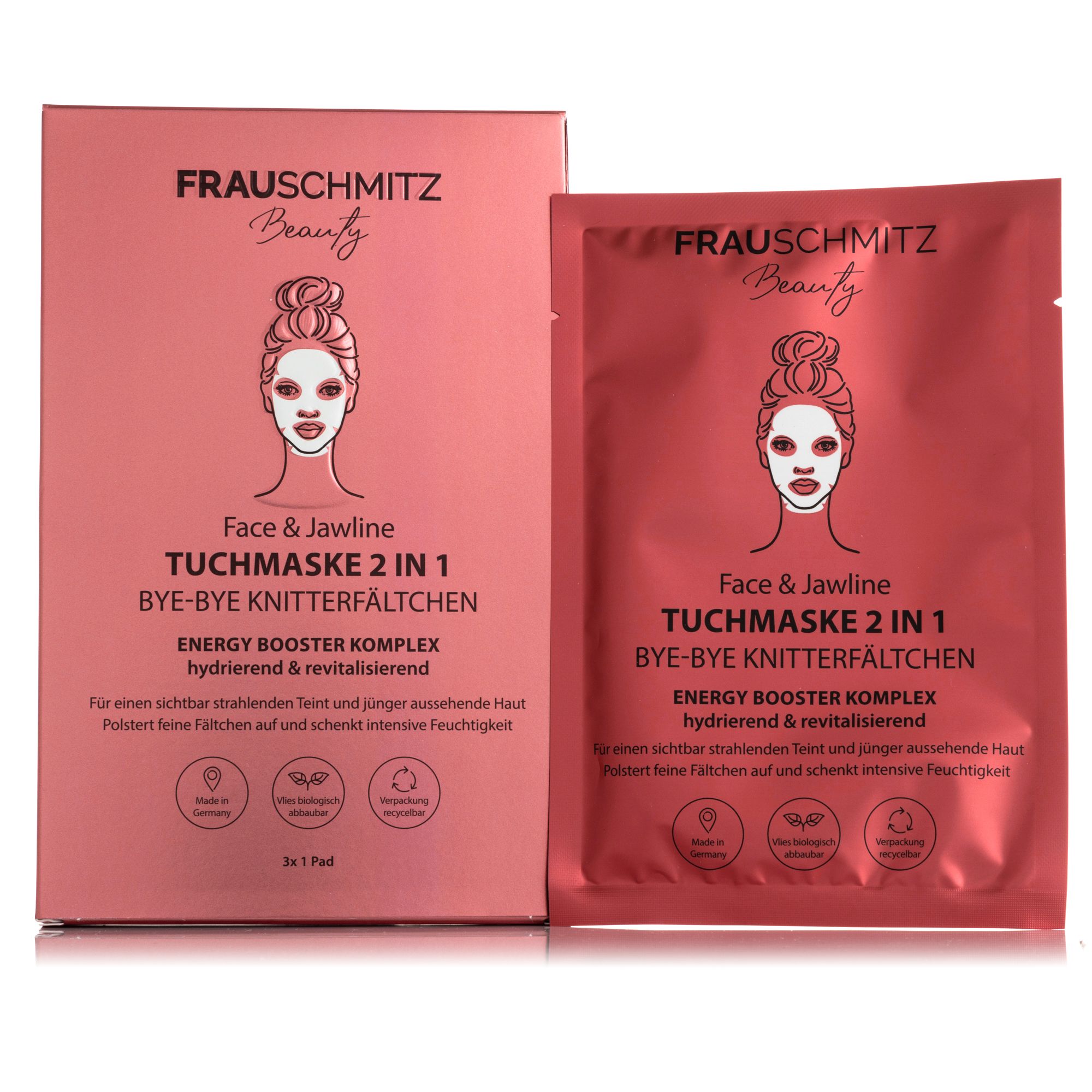 FRAUSCHMITZ Beauty Face & Jawline Tuchmaske 2in1 3er Set
