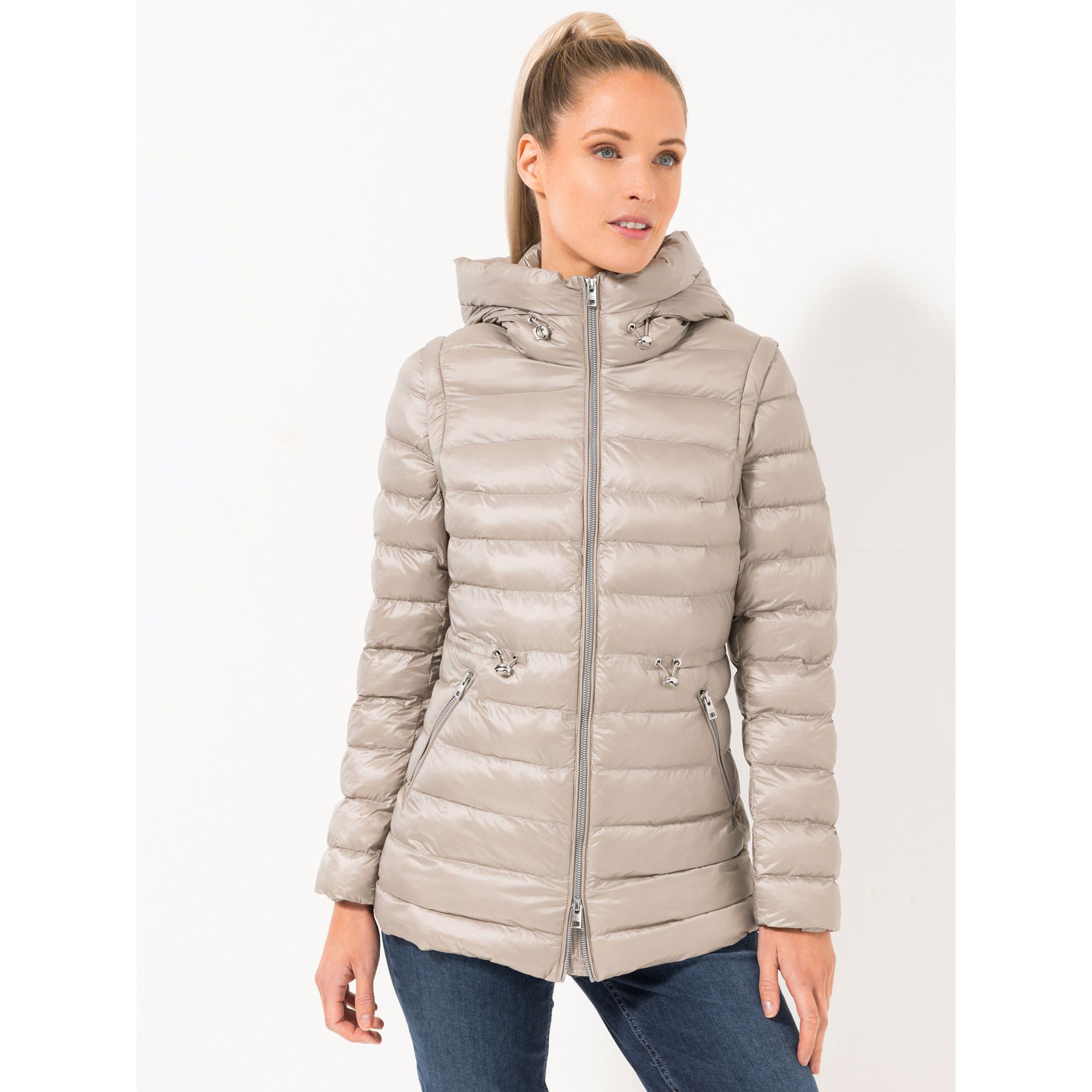 STEFFEN SCHRAUT Steppjacke, 1/1-Arm Taille mit Tunnelzug Reißverschlusstaschen figurumspielend