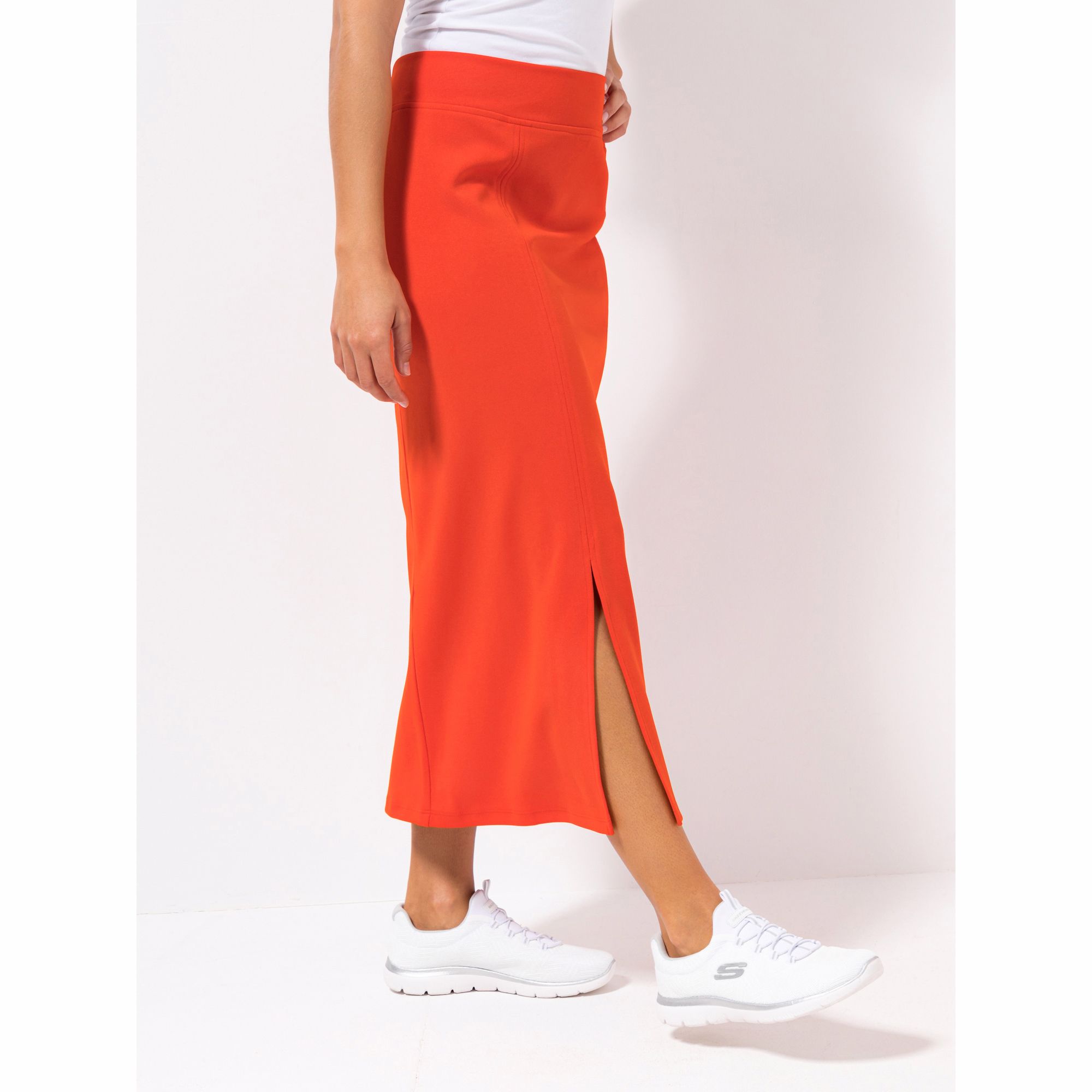 KIM & CO. Maxi-Rock Ponti Crepe Jersey Frontschlitz figurumspielend