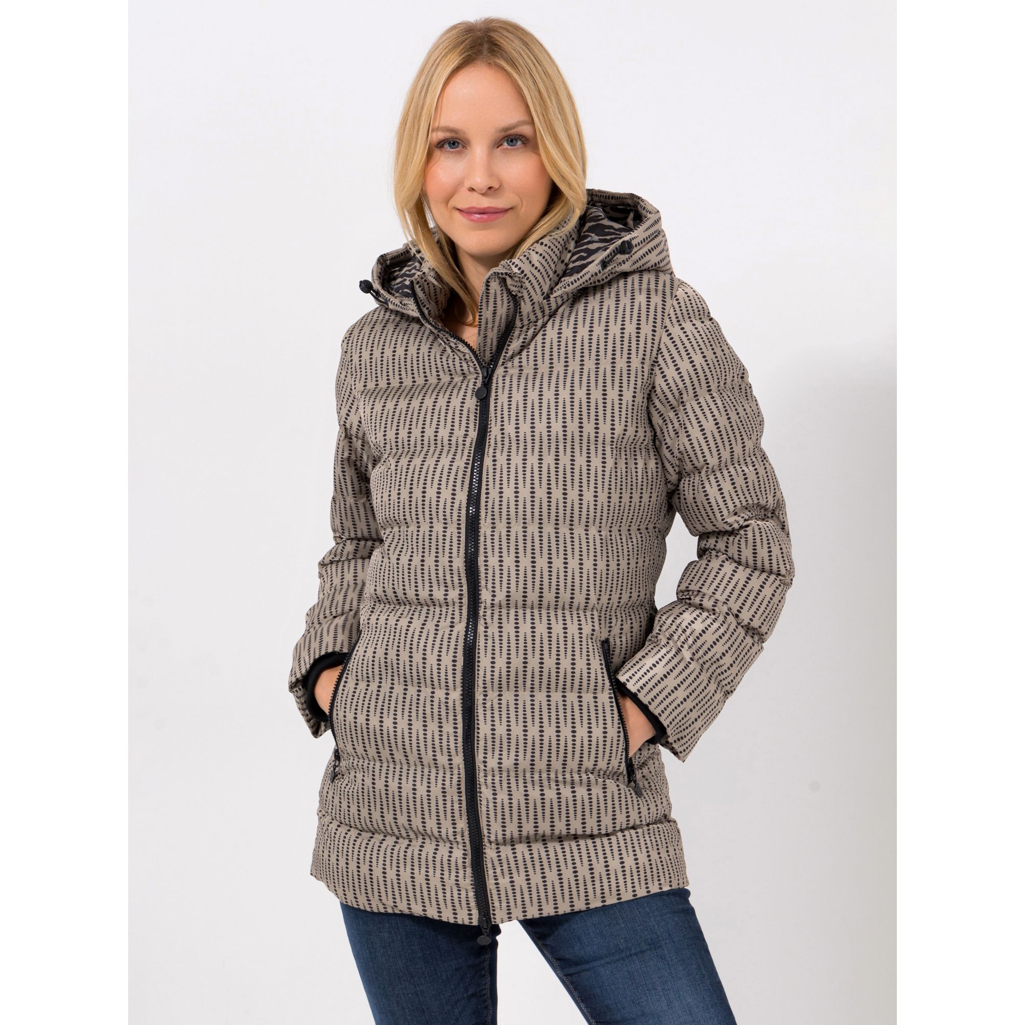 EVA LUTZ Steppjacke funktionale Träger 2-Wege-Reißverschluss figurumspielend