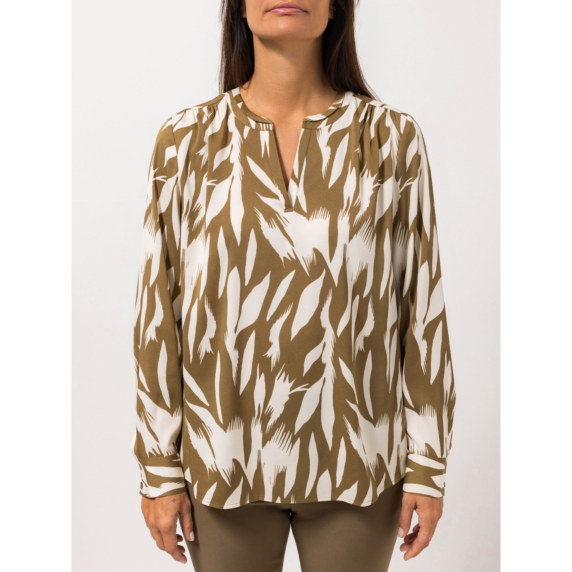 STEFFEN SCHRAUT Bluse, 1/1-Arm gedoppelter Kragen Kräuseldetails leger weit