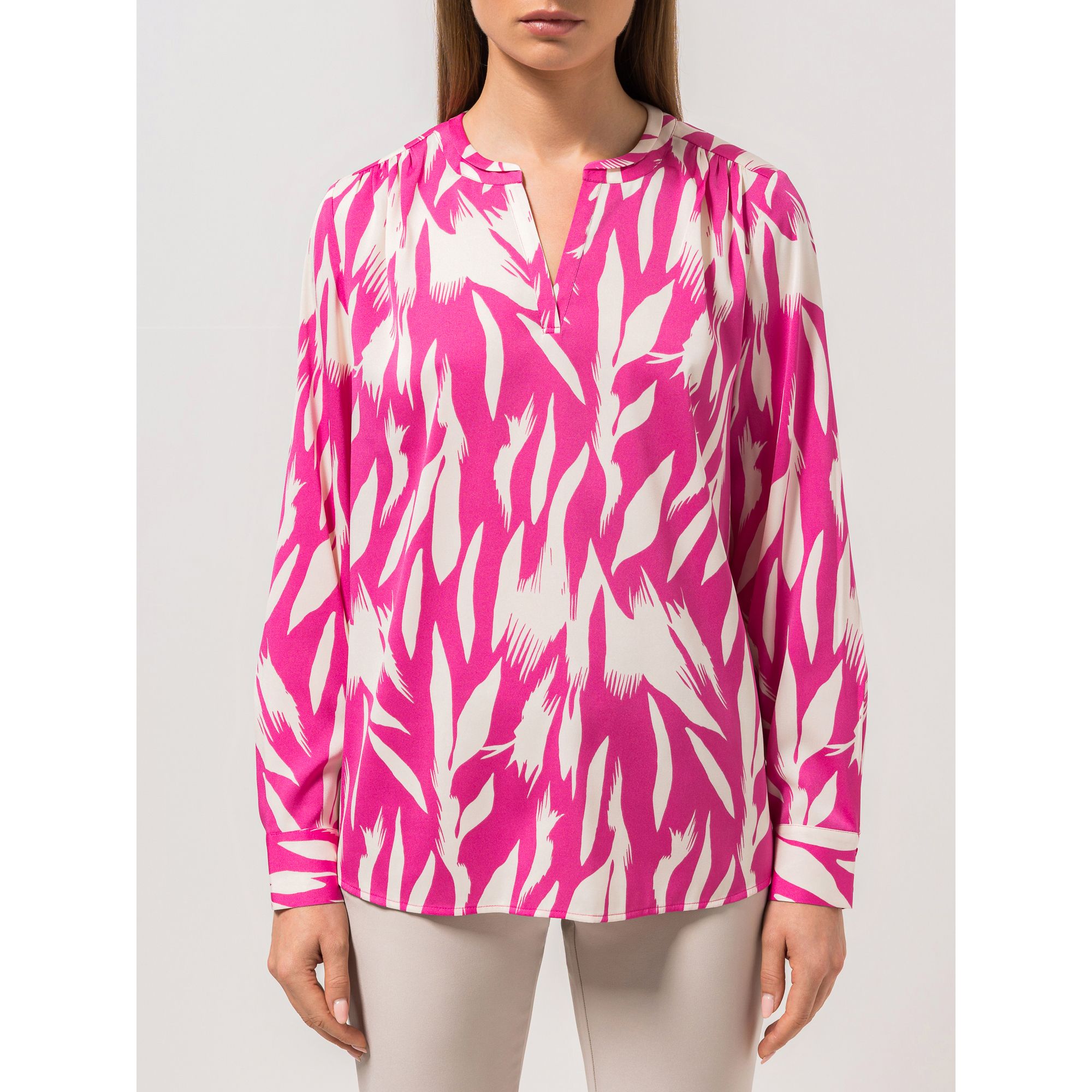 STEFFEN SCHRAUT Bluse, 1/1-Arm gedoppelter Kragen Kräuseldetails leger weit