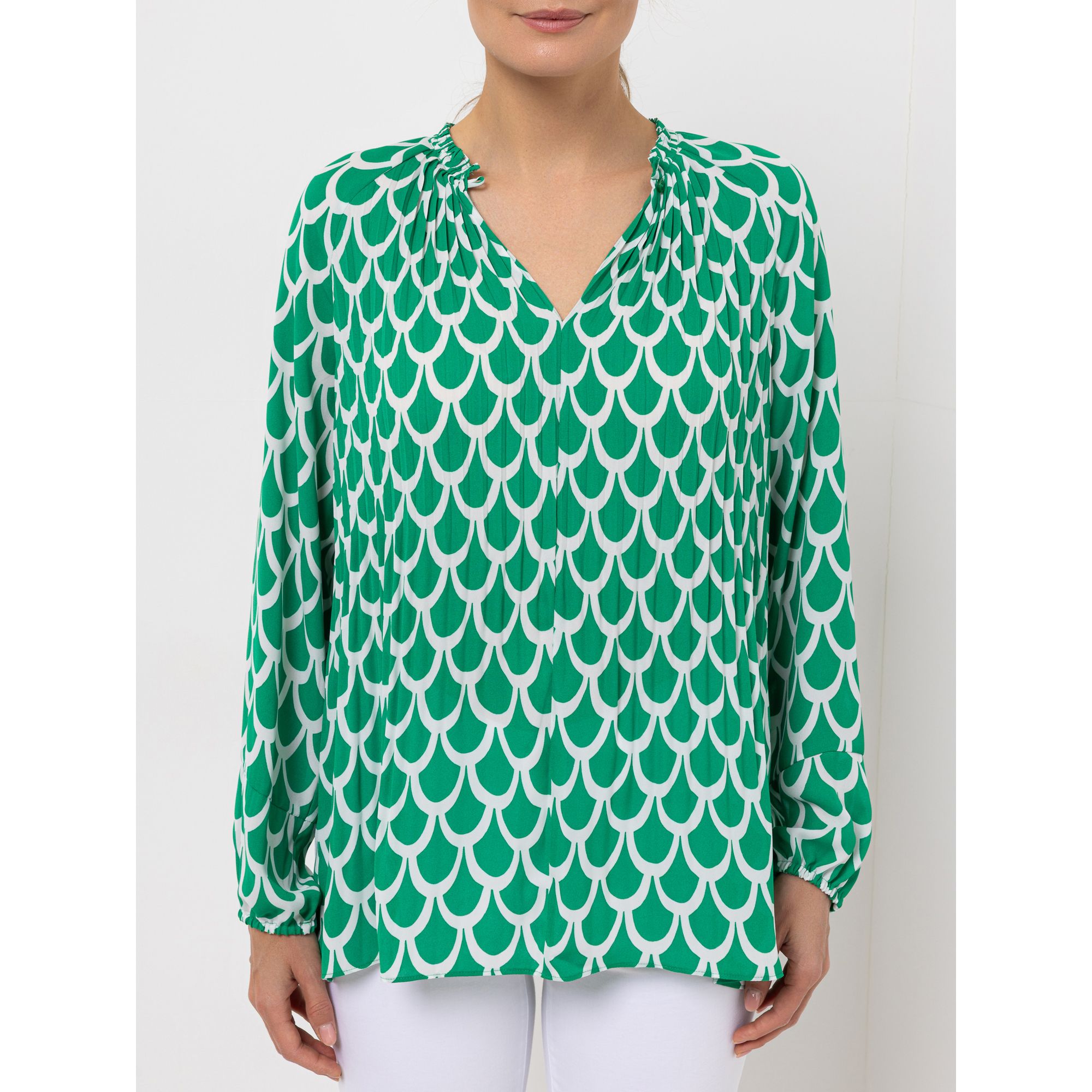 STEFFEN SCHRAUT Bluse Palma Zierkragen Falten-Detail leger weit