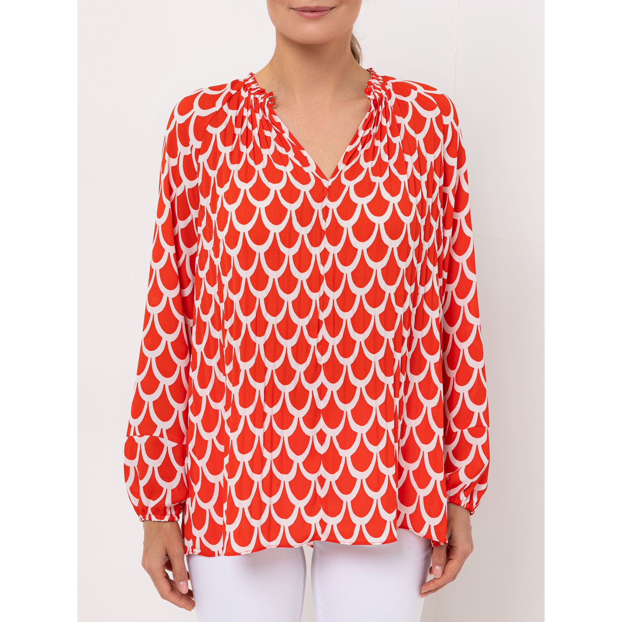 STEFFEN SCHRAUT Bluse Palma Zierkragen Falten-Detail leger weit