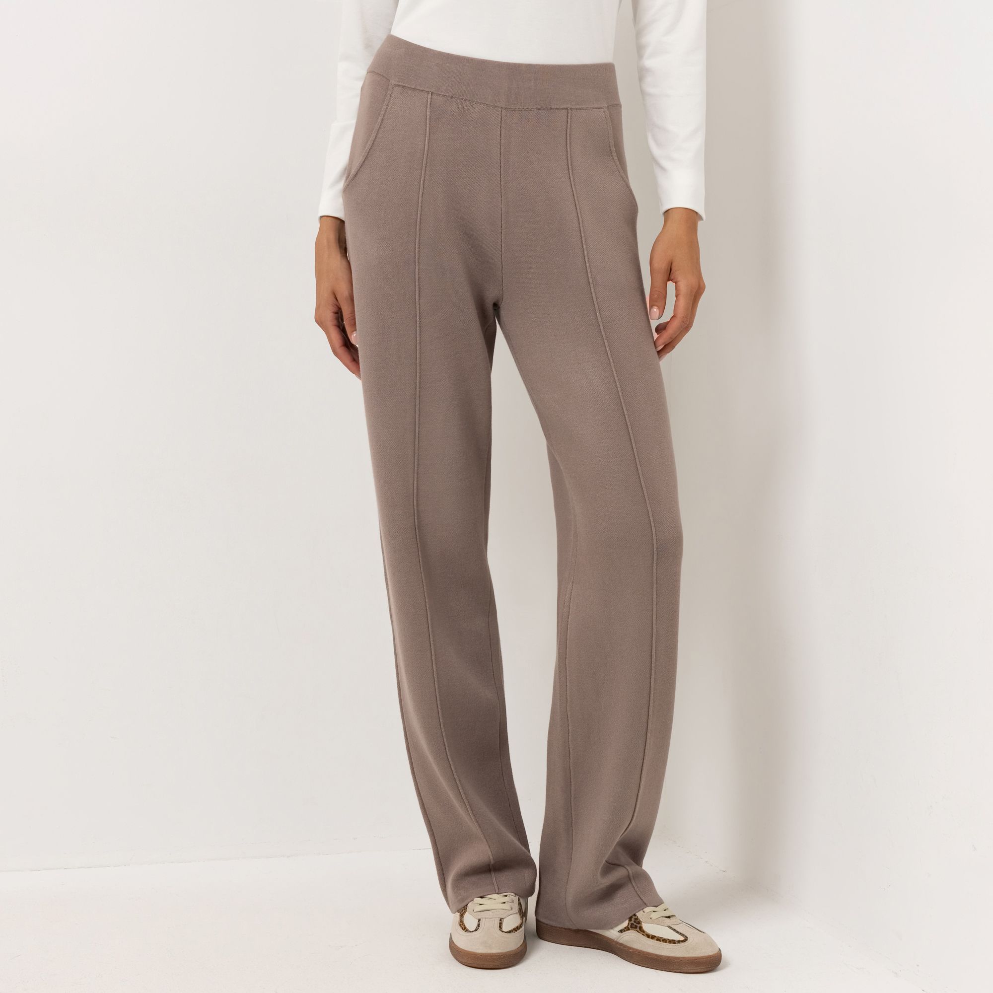 STEFFEN SCHRAUT Strickhose lange Form Rundumdehnbund gerades weites Bein