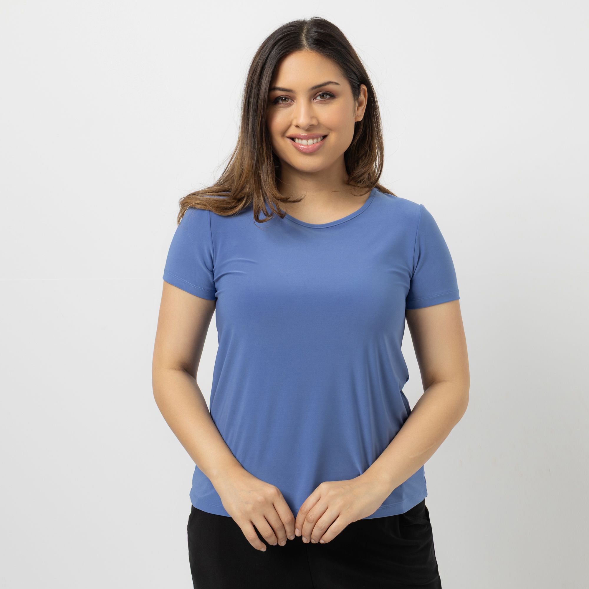 KIM & CO. Shirt, 1/2-Arm Deluxe Brazil Knit Rundhalsausschnitt figurumspielend