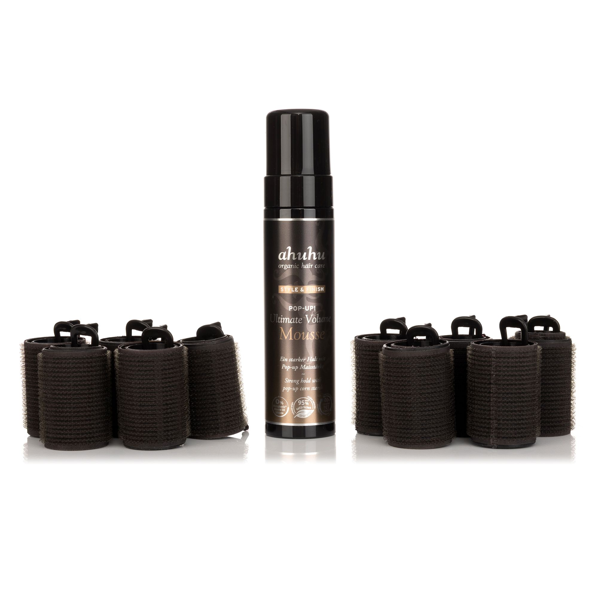 ahuhu Style & Finish Ultimate Pop Up! Volume Mousse 200ml, 20xCurler,10xKlammern
