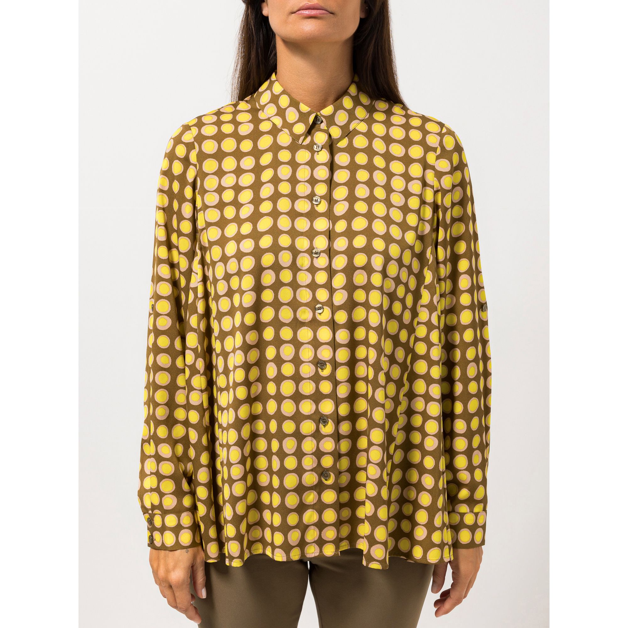 STEFFEN SCHRAUT Bluse Capri Ärmelriegel durchgeknöpft leger weit