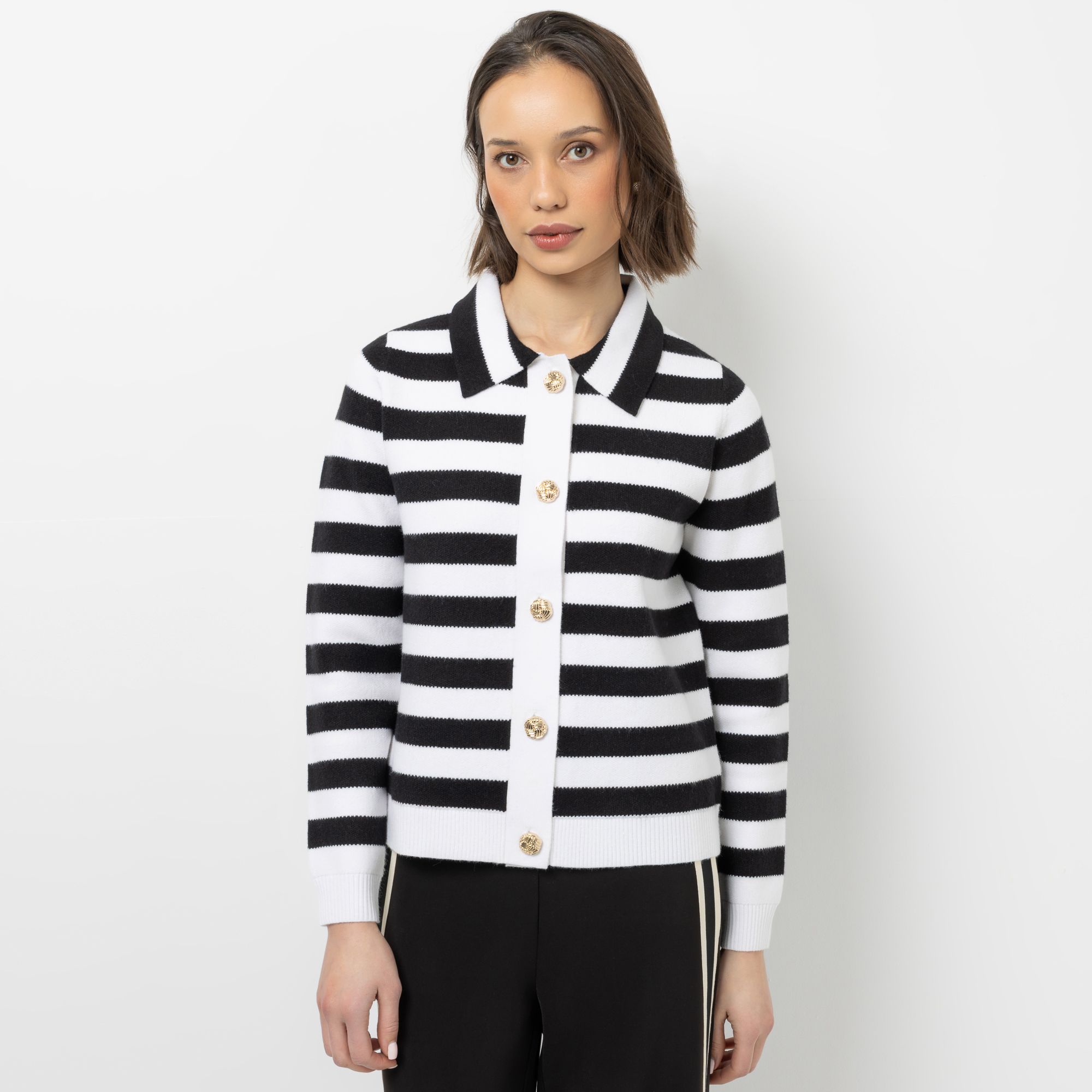 STEFFEN SCHRAUT Cardigan Kragen Schmuckknöpfe figurumspielend