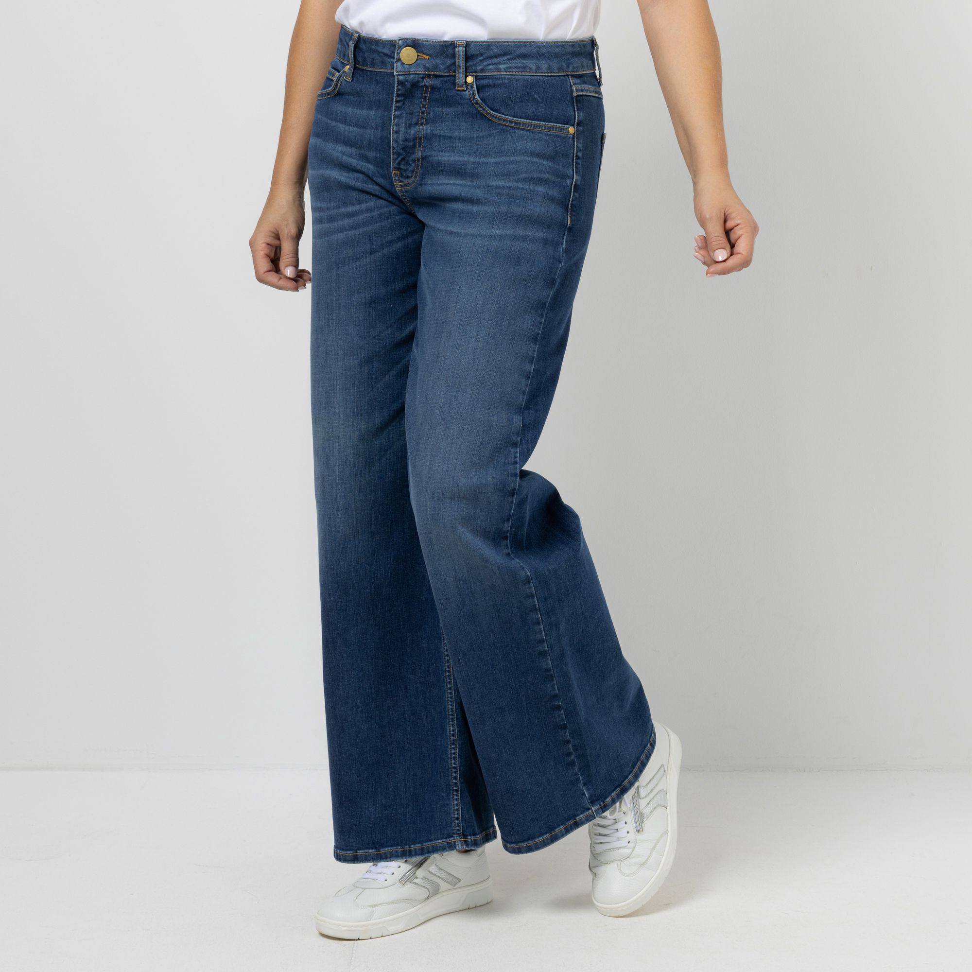 ANNA VON GRIESHEIM Jeanshose 1/1-Länge 5-Pocket Style weites Bein