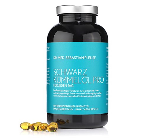 Dr. med. Sebastian Pleuse Schwarzkümmelöl Pro mit Vitamin E 480 Kapseln, 8 Monate