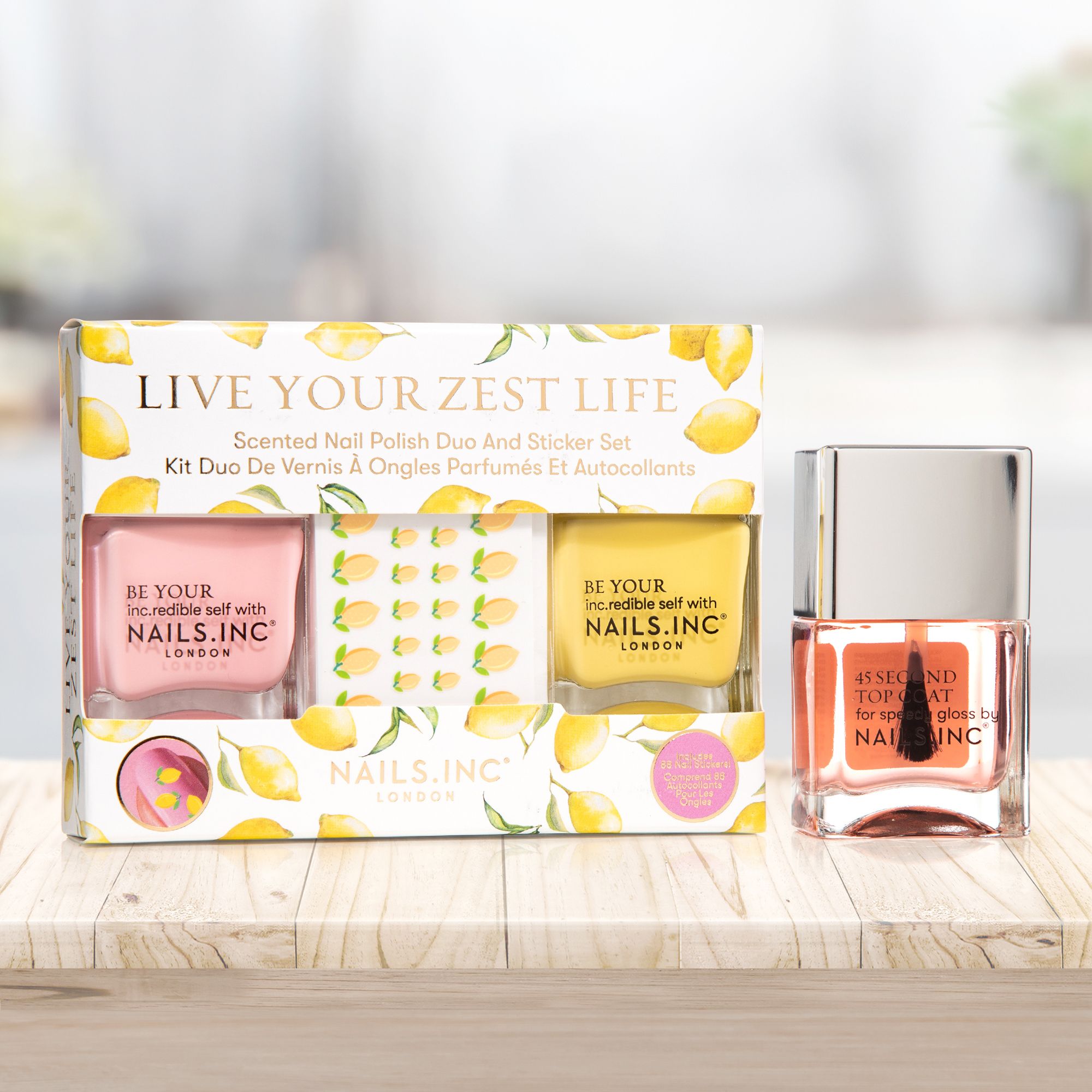 NAILS.INC® NagellackSet Farblacke 2x 14ml mit Top Coat 14ml & Nagelsticker QVC.de