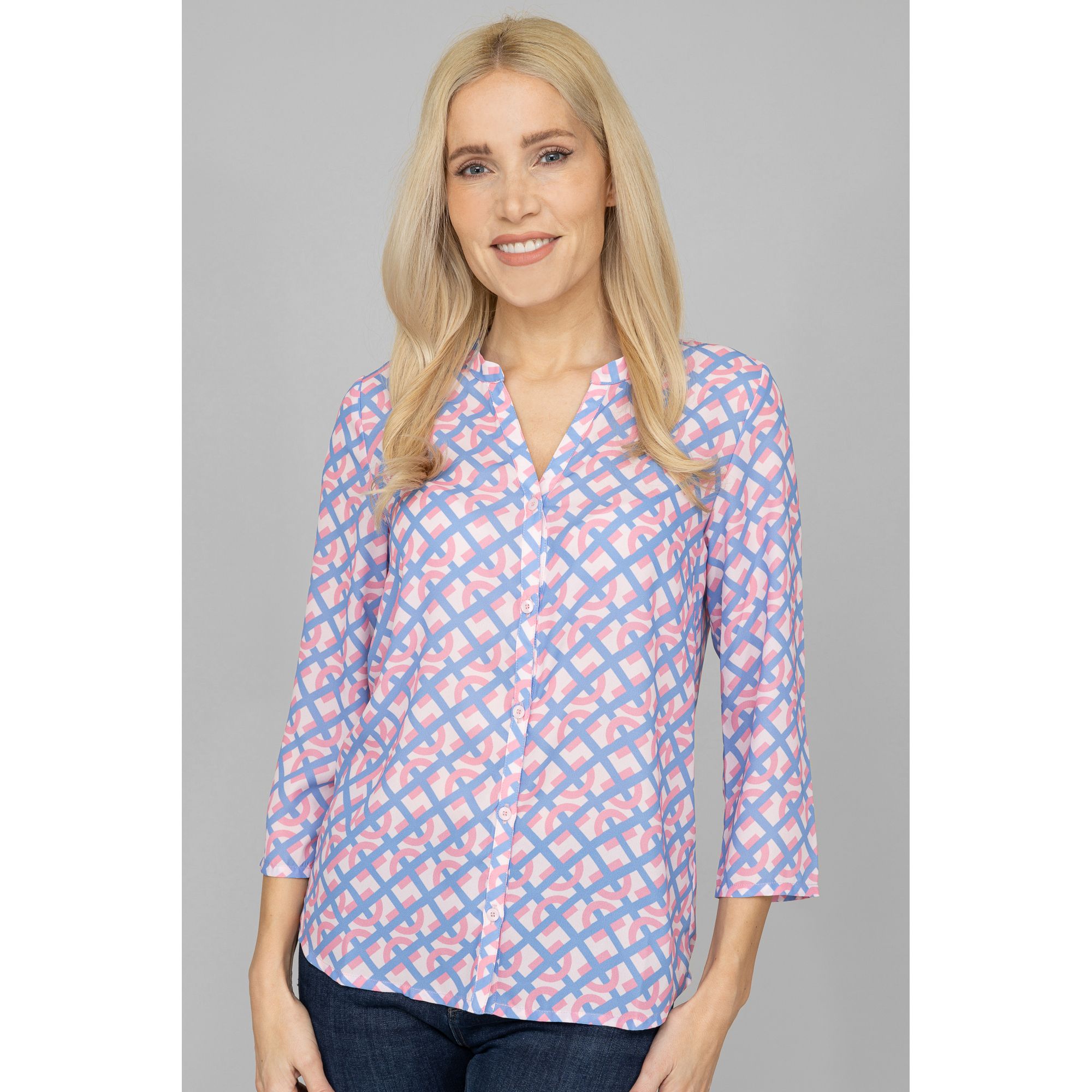 DAWID by Dawid Tomaszewski Bluse, 7/8-Arm Kellerfalte figurumspielend