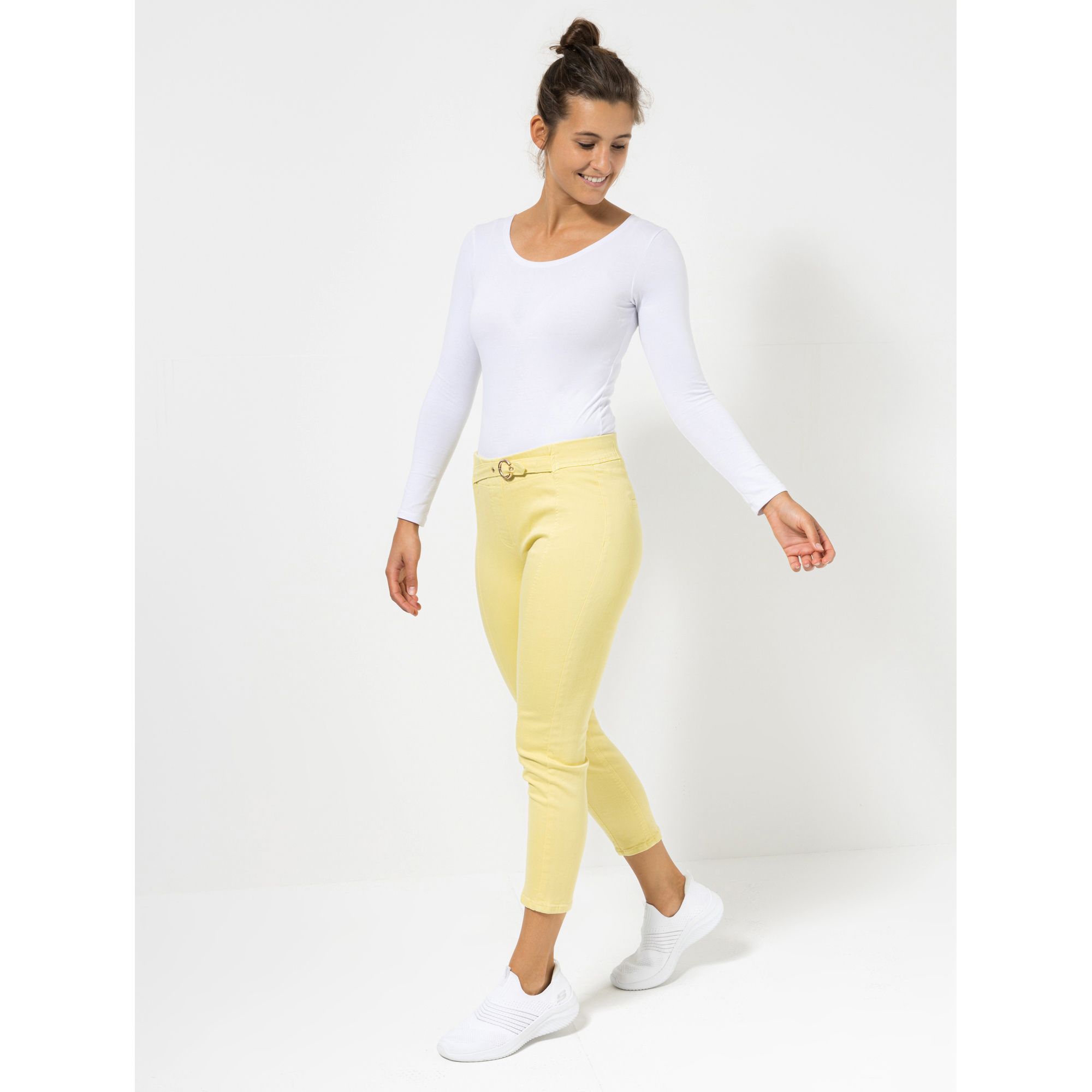 ICONIC by Marina Hoermanseder Hose, 7/8 Länge Rundumdehnbund schmales Bein