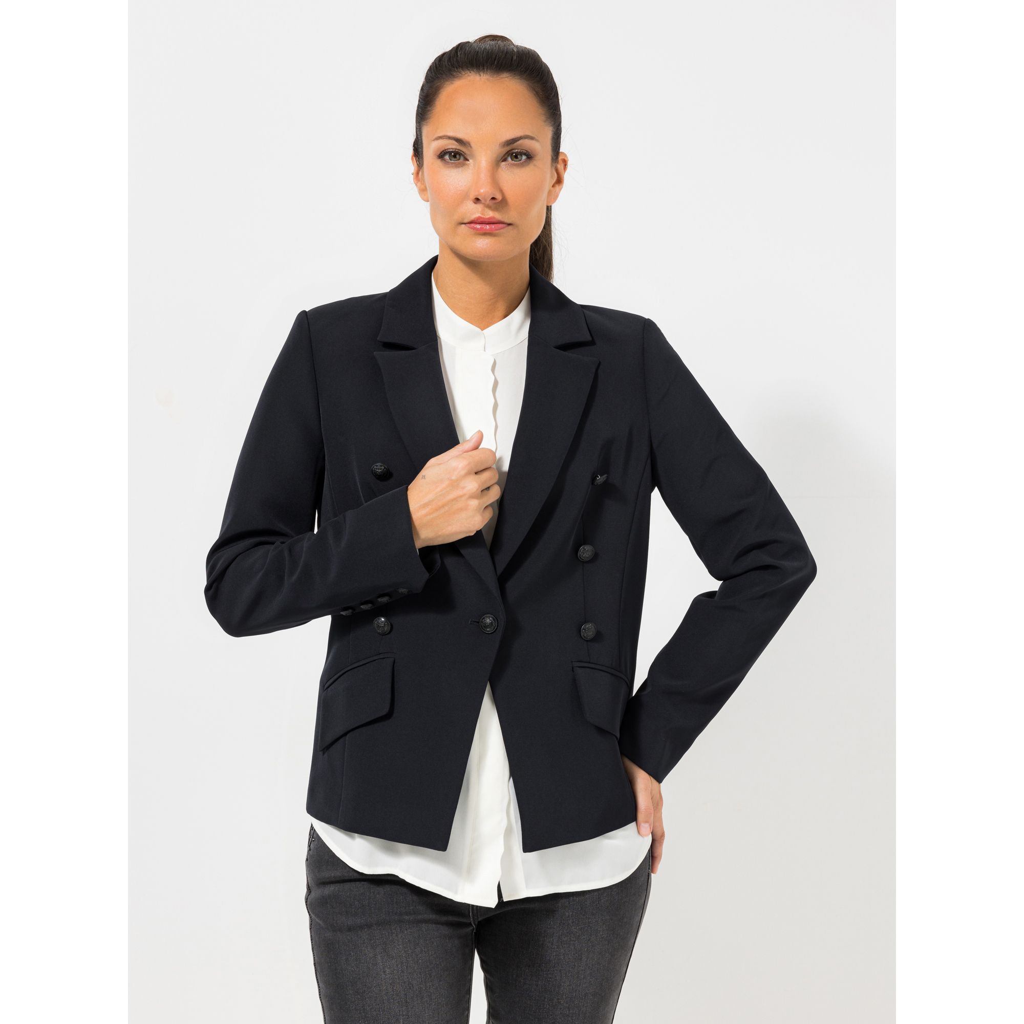 STEFFEN SCHRAUT Blazer, Madrid Schmuckknöpfe bedrucktes Futter figurbetont