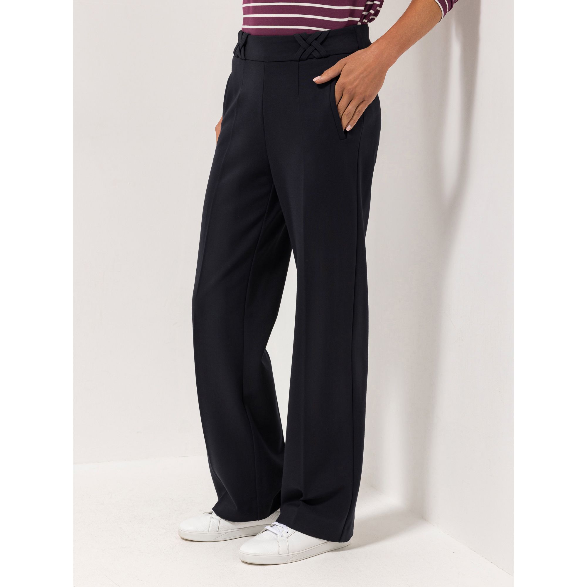 STRANDFEIN Hose Flecht-Details OEKO-TEX®Standard 100 weites Bein