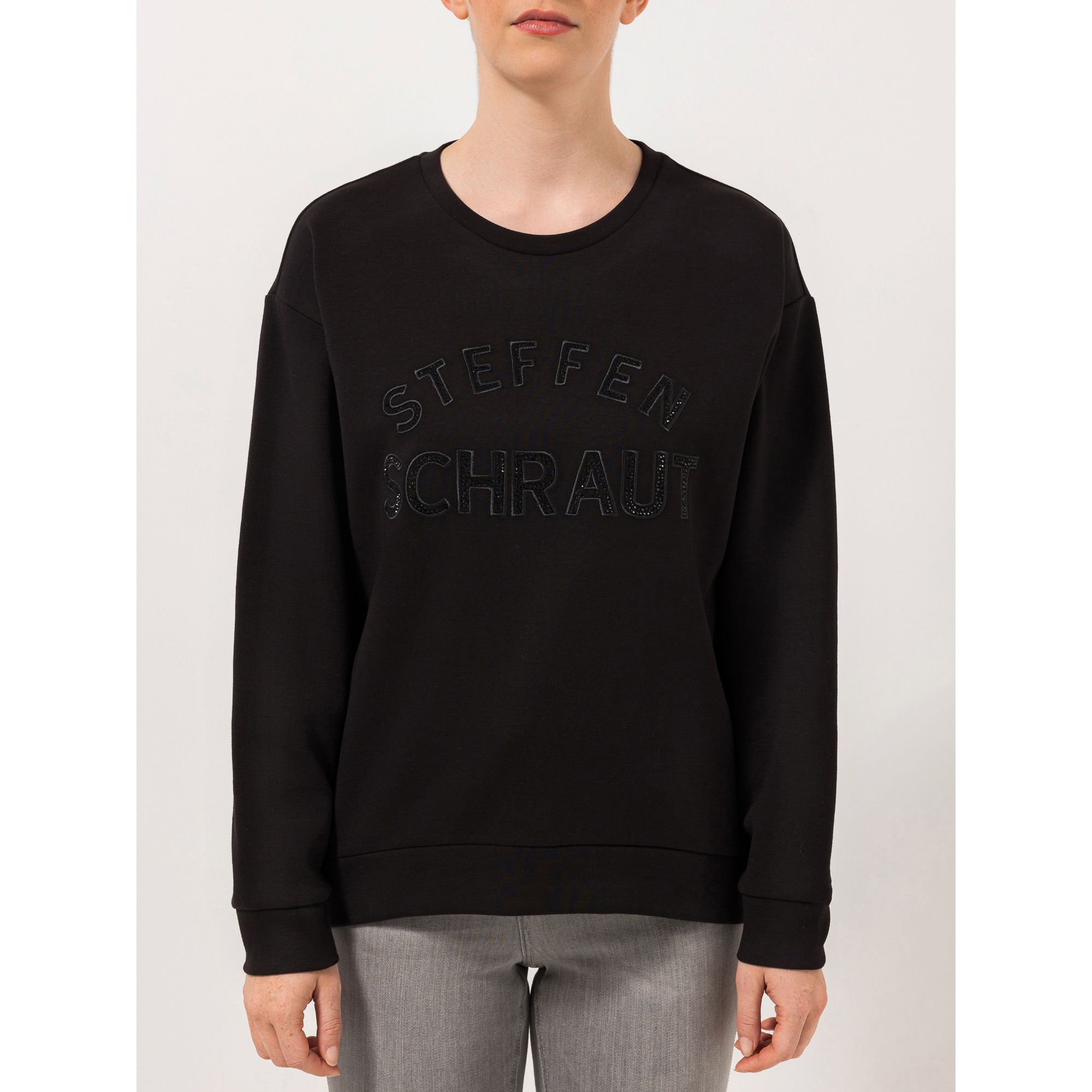 STEFFEN SCHRAUT Sweatshirt Rundhalsausschnitt Strass-Applikation leger weit