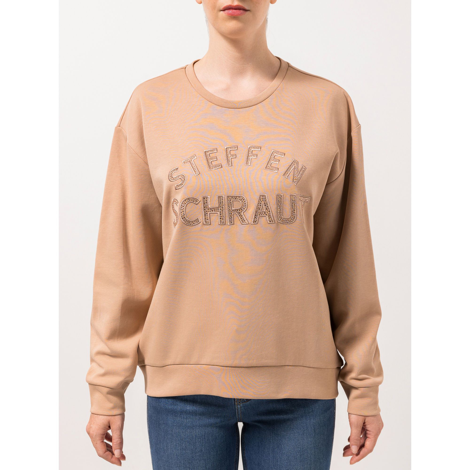 STEFFEN SCHRAUT Sweatshirt Rundhalsausschnitt Strass-Applikation leger weit