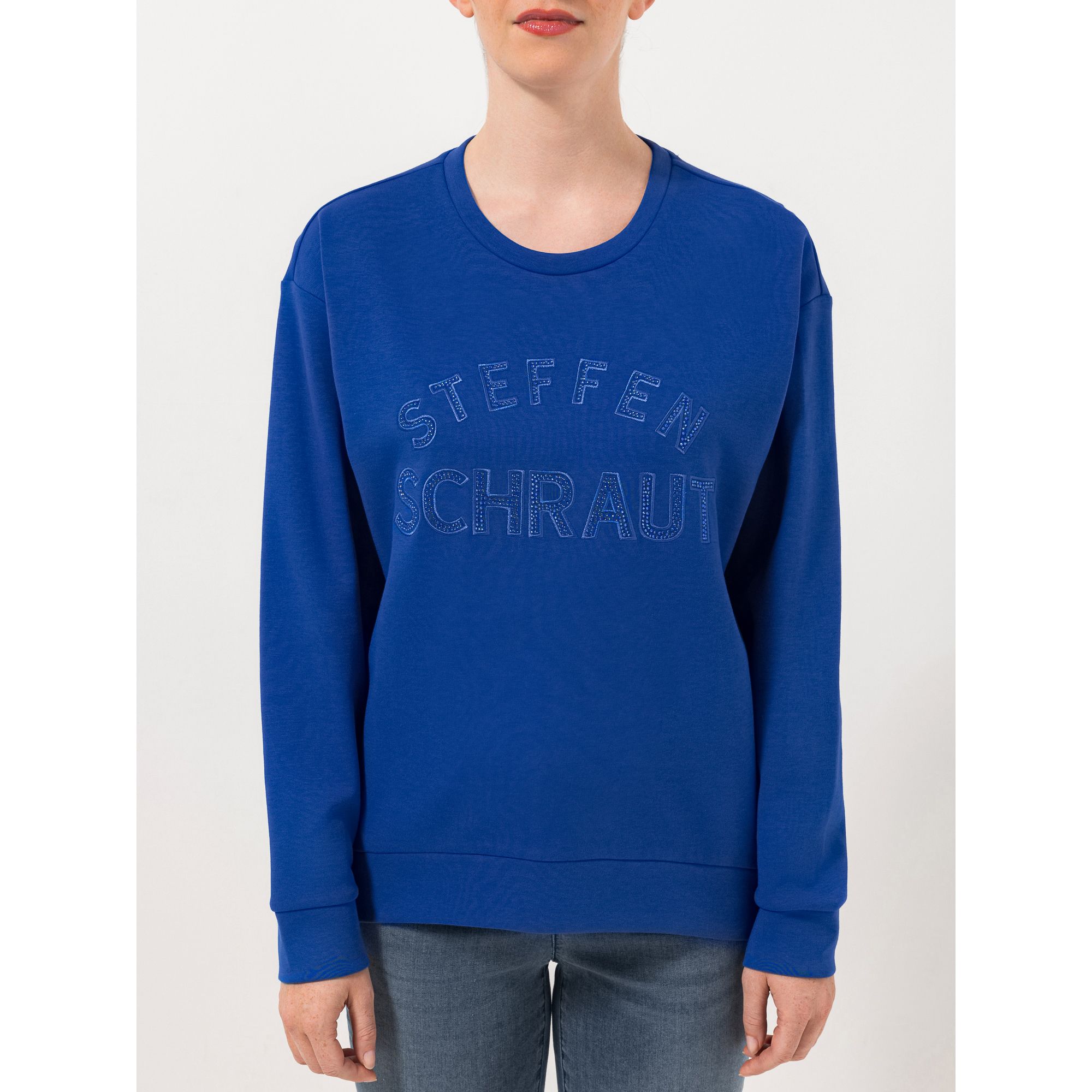 STEFFEN SCHRAUT Sweatshirt Rundhalsausschnitt Strass-Applikation leger weit