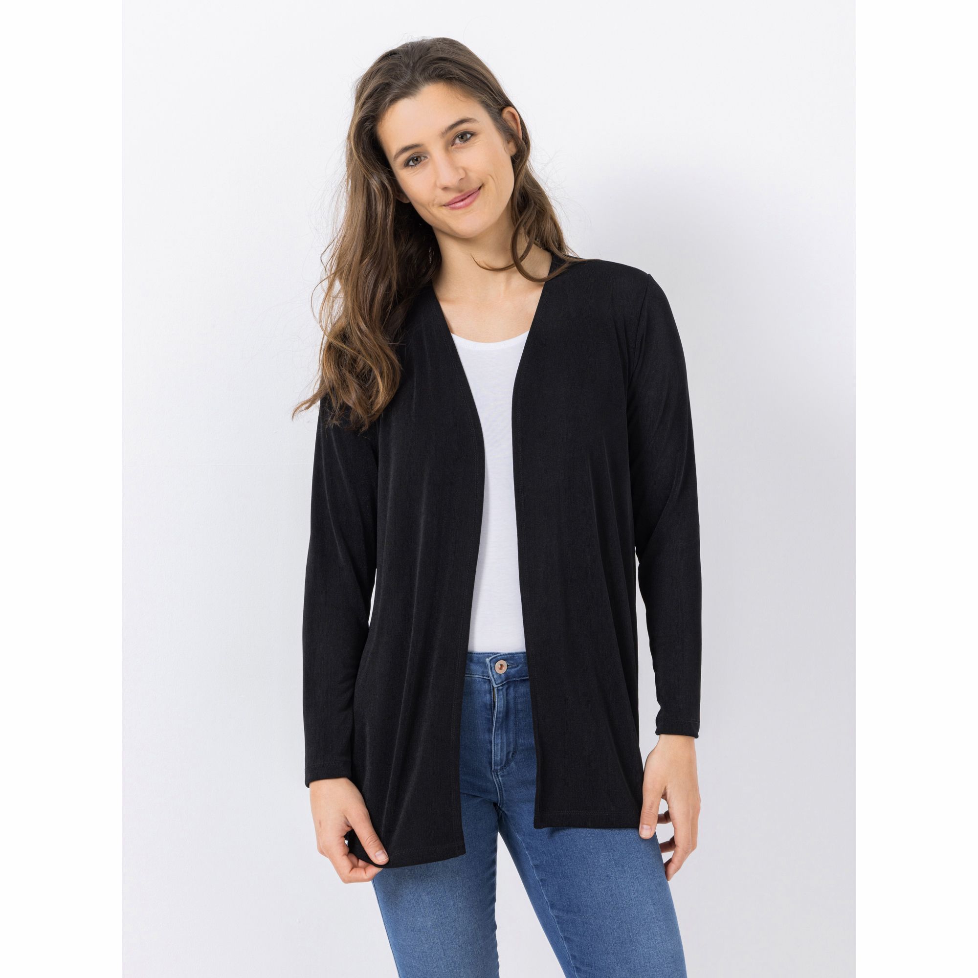 KIM & CO. Cardigan, Langarm Slinky Jersey Seitenschlitze figurumspielend