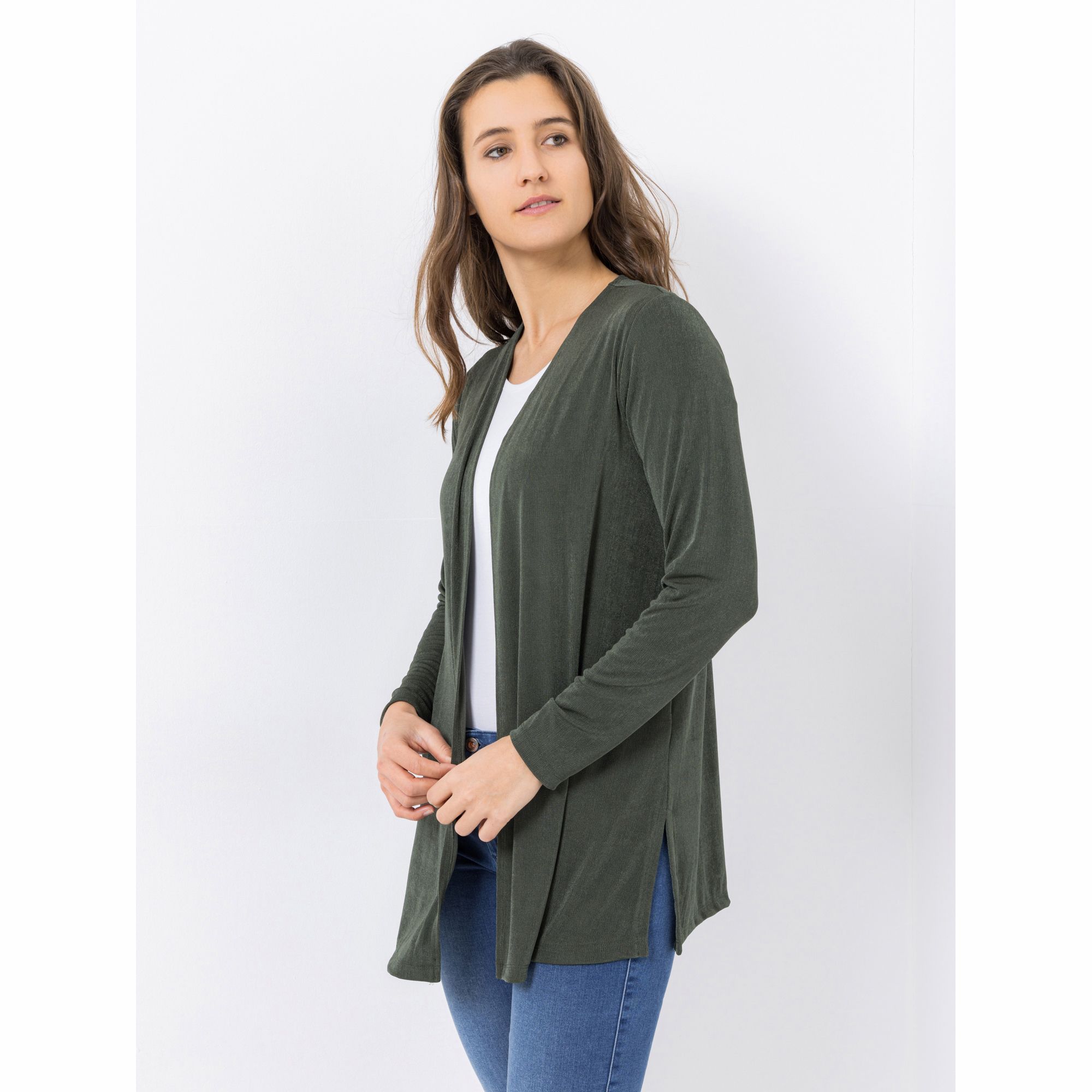 KIM & CO. Cardigan, Langarm Slinky Jersey Seitenschlitze figurumspielend