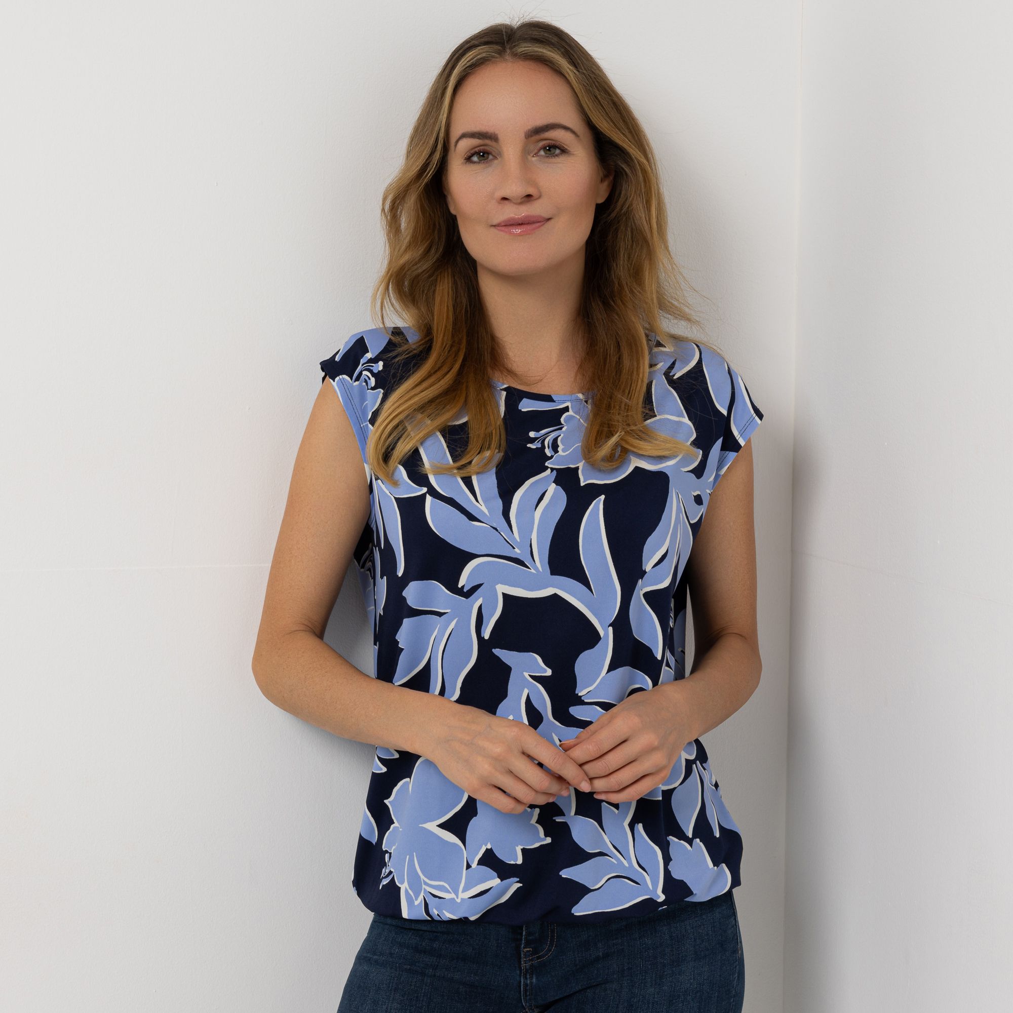 KIM & CO. Top mit Bündchen Brazil Knit Jersey Rundhalsausschnitt leger weit