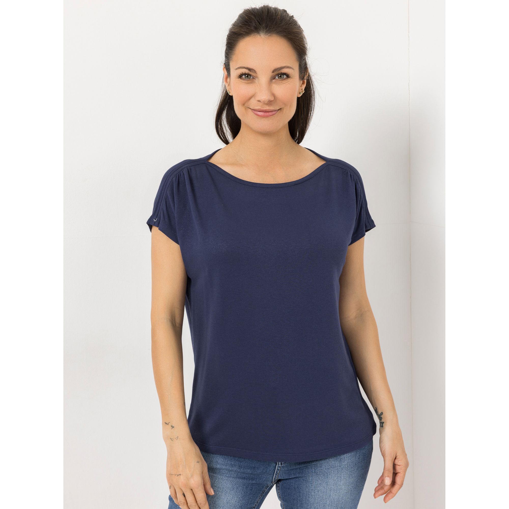 STEFFEN SCHRAUT Shirt, 1/2-Arm U-Boot-Ausschnitt mit ECOVERO Viskose leger weit