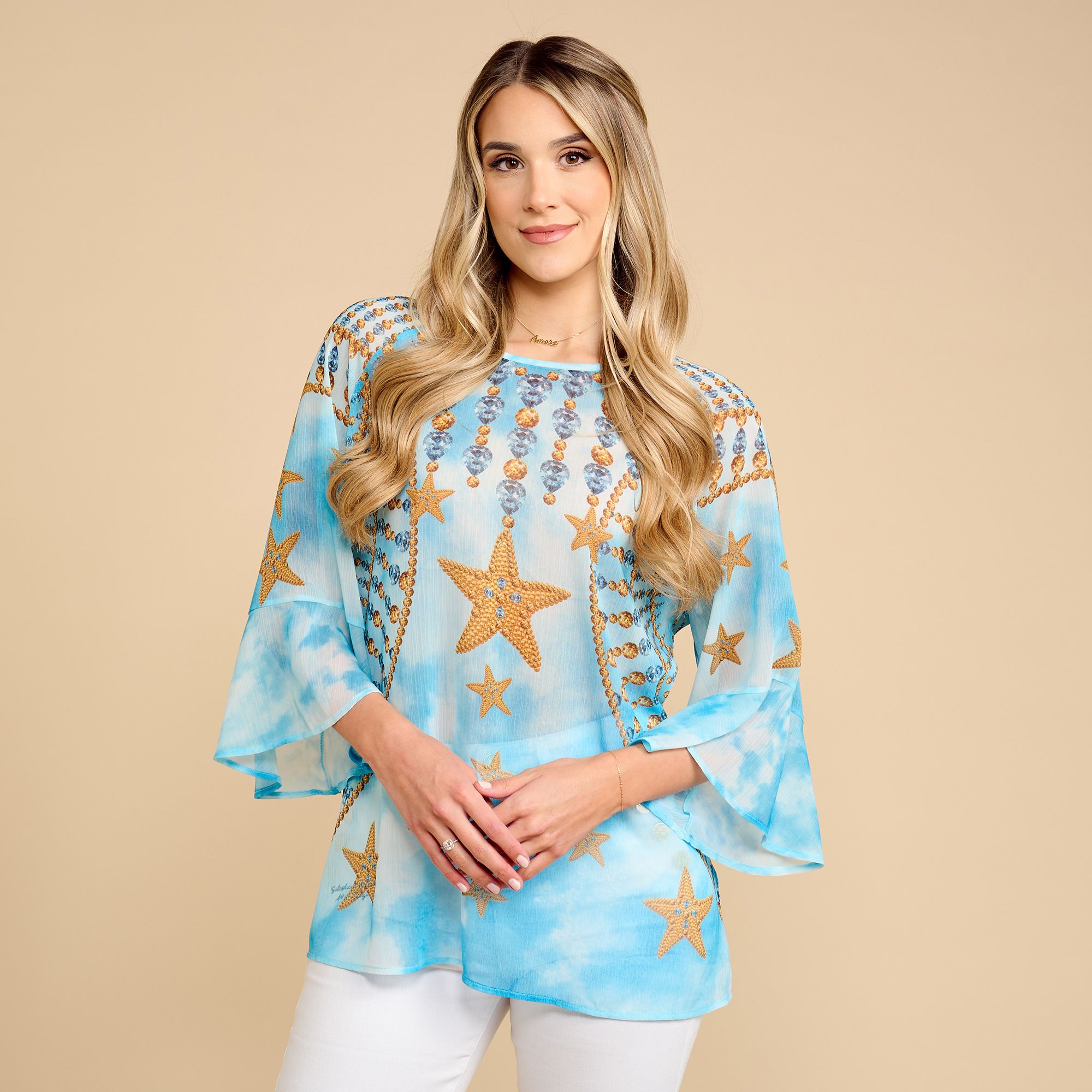 SCHIFFHAUER MUNICH® Tunika, 3/4-Arm Raglanarm Rundhalsausschnitt leger weit