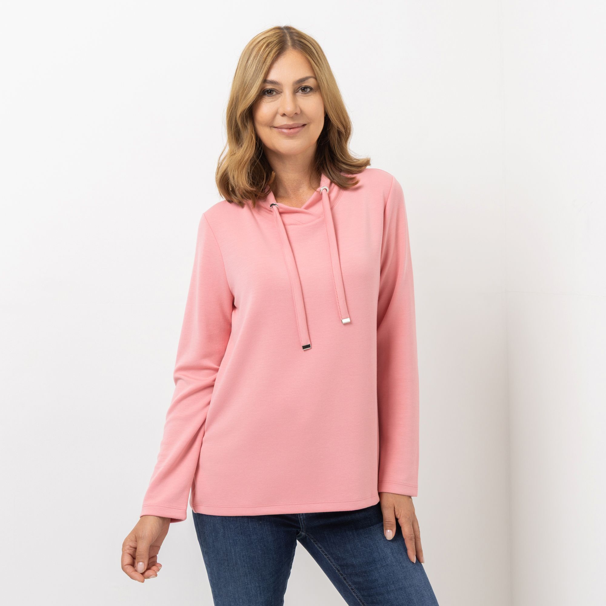 EVA LUTZ Sweatshirt Stehkragen mit Kordel figurumspielend