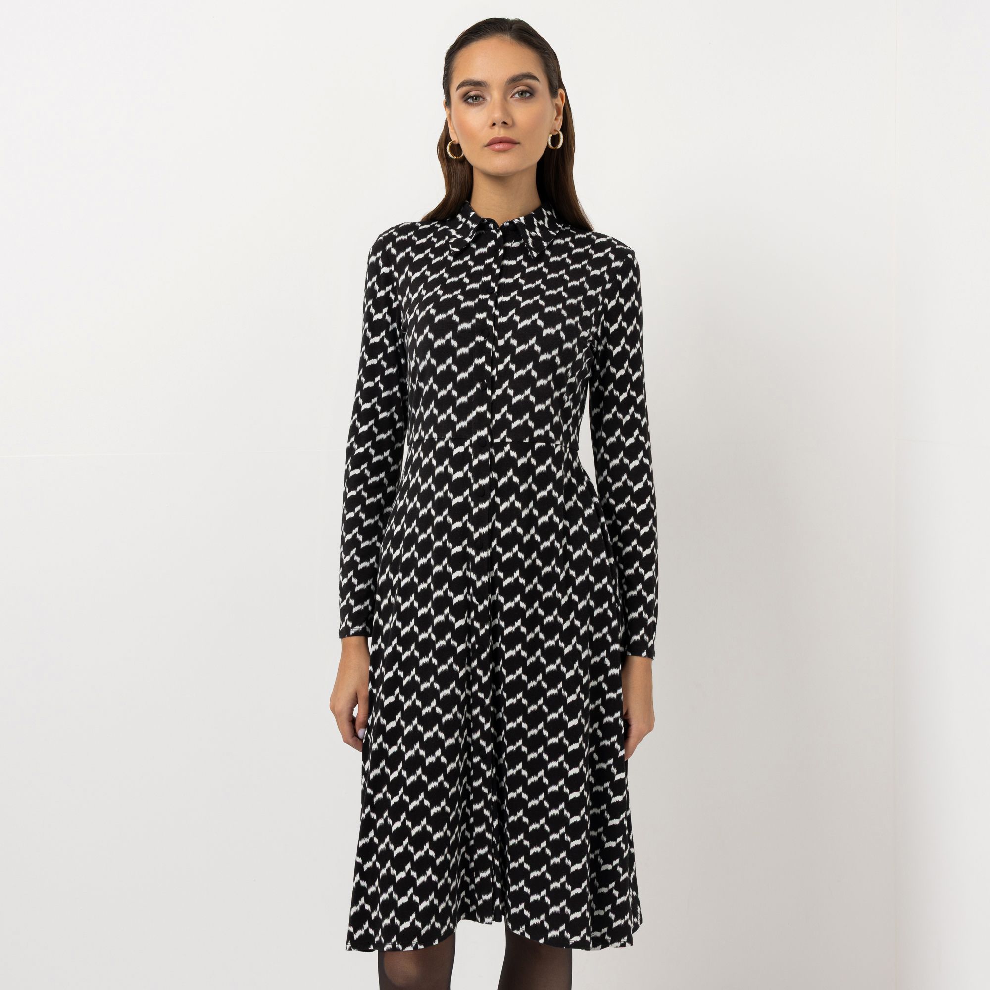 STEFFEN SCHRAUT Kleid Kragen Alloverdruck figurbetont