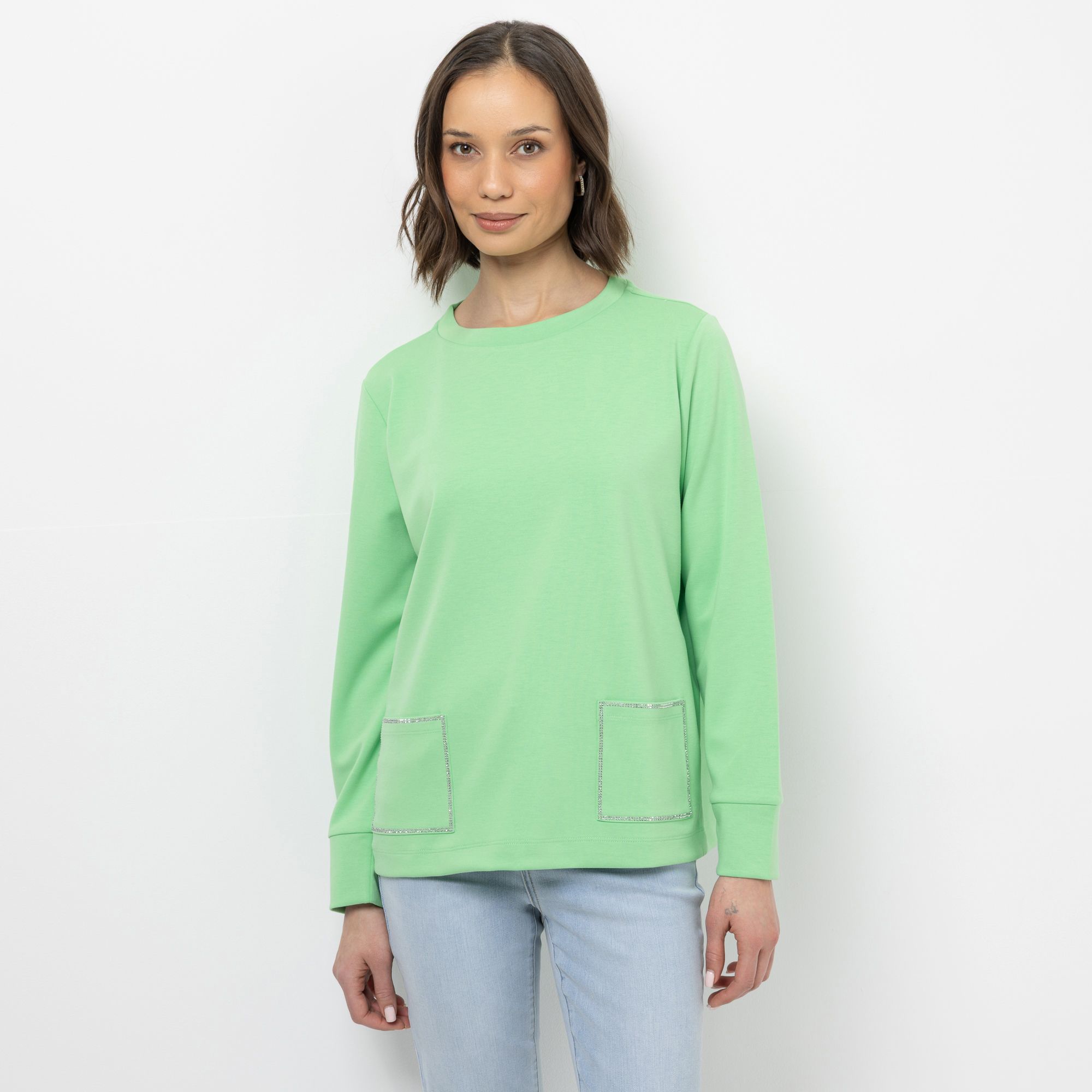 STEFFEN SCHRAUT Sweatshirt Rundhalsausschnitt Glitzerdetails leger weit