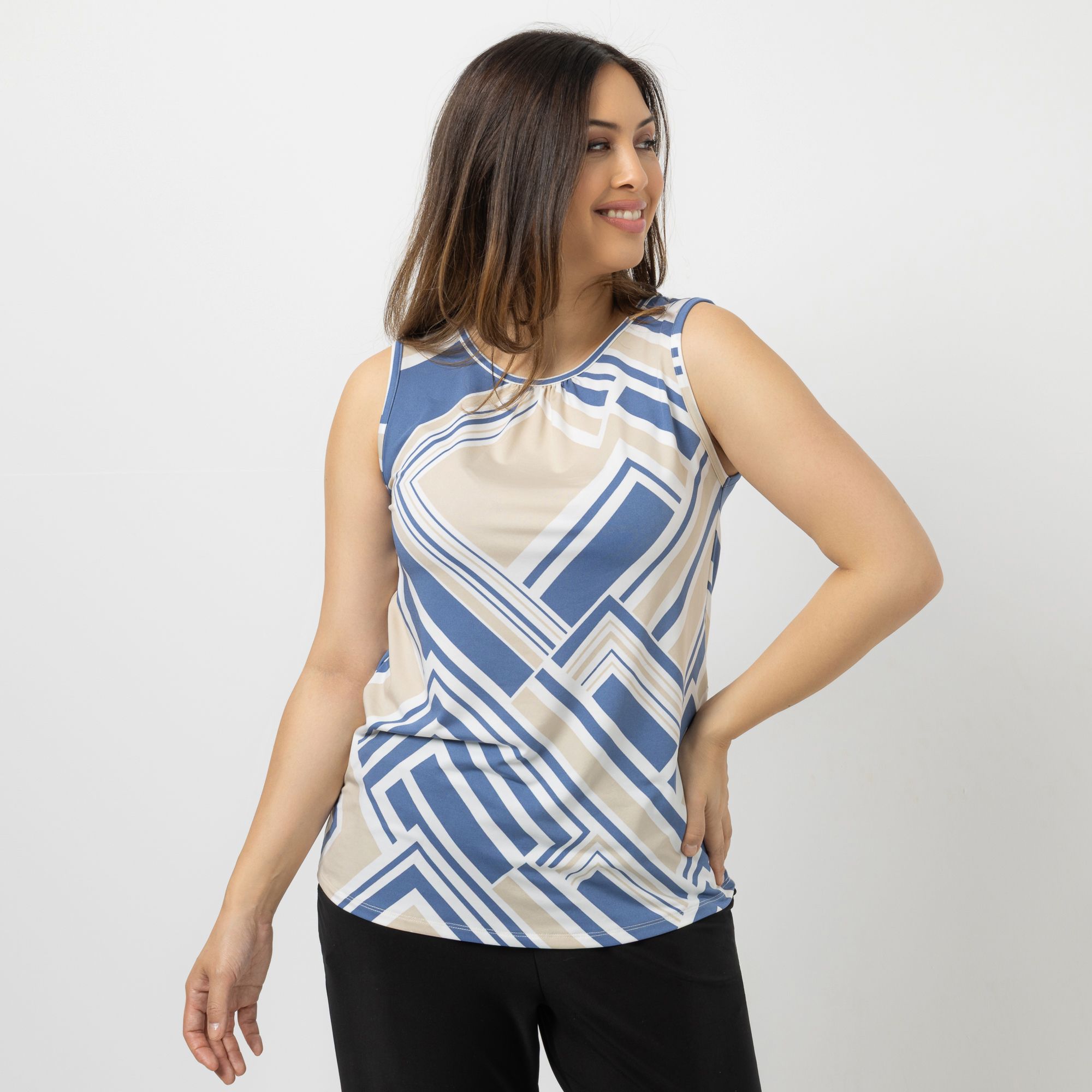 KIM & CO. Top Brazil Knit Jersey Rundhalsausschnitt figurumspielend