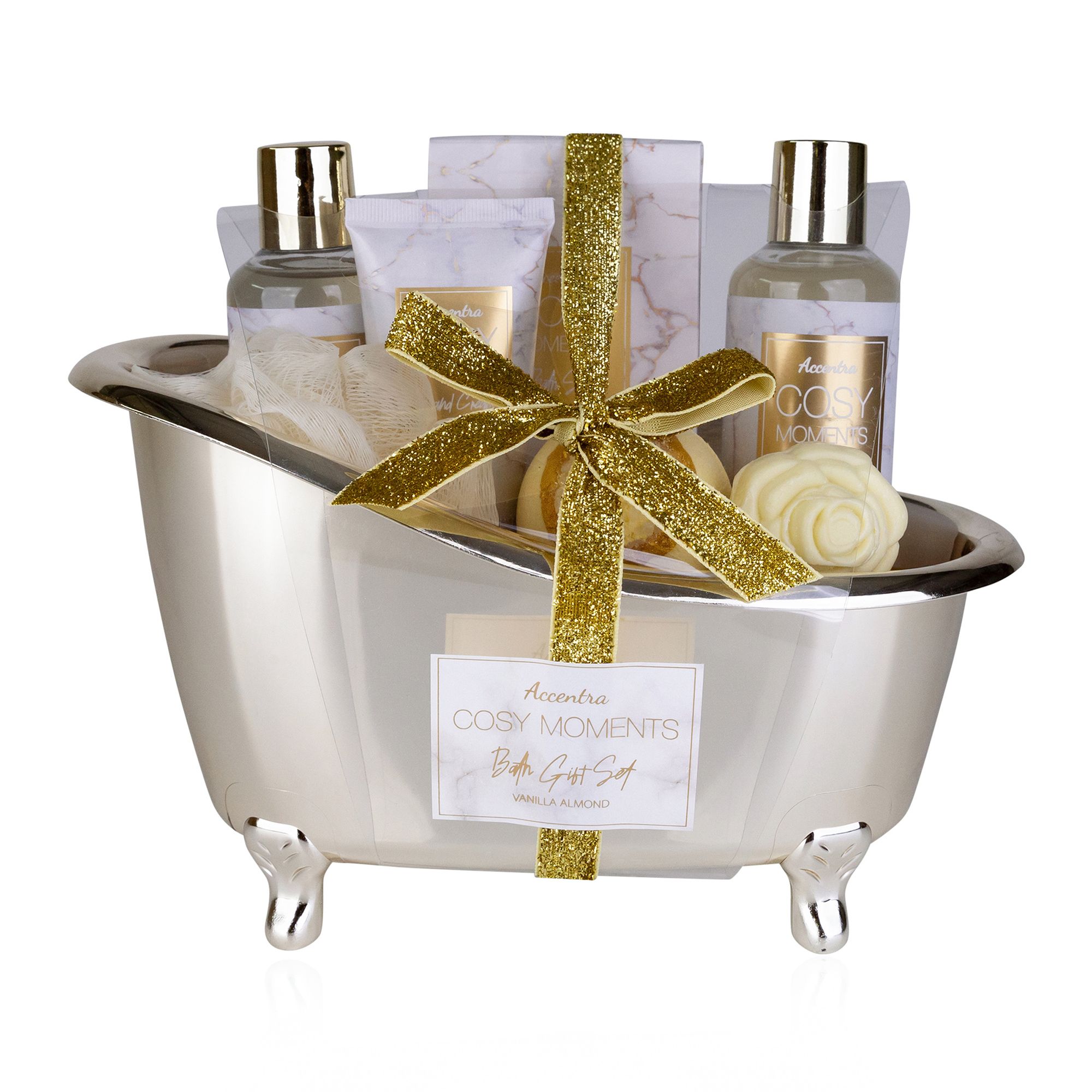 ACCENTRA Badeset Cosy Moments in glänzender Badewanne 7tlg.