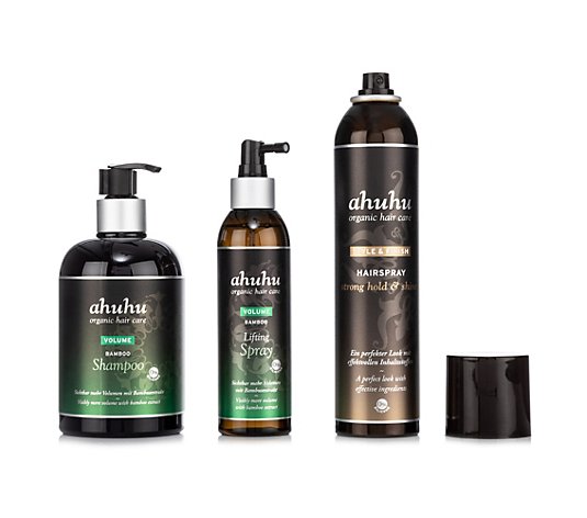 ahuhu organic hair care Bamboo Shampoo 500ml Lifting Spray 200ml Hairspray 300ml