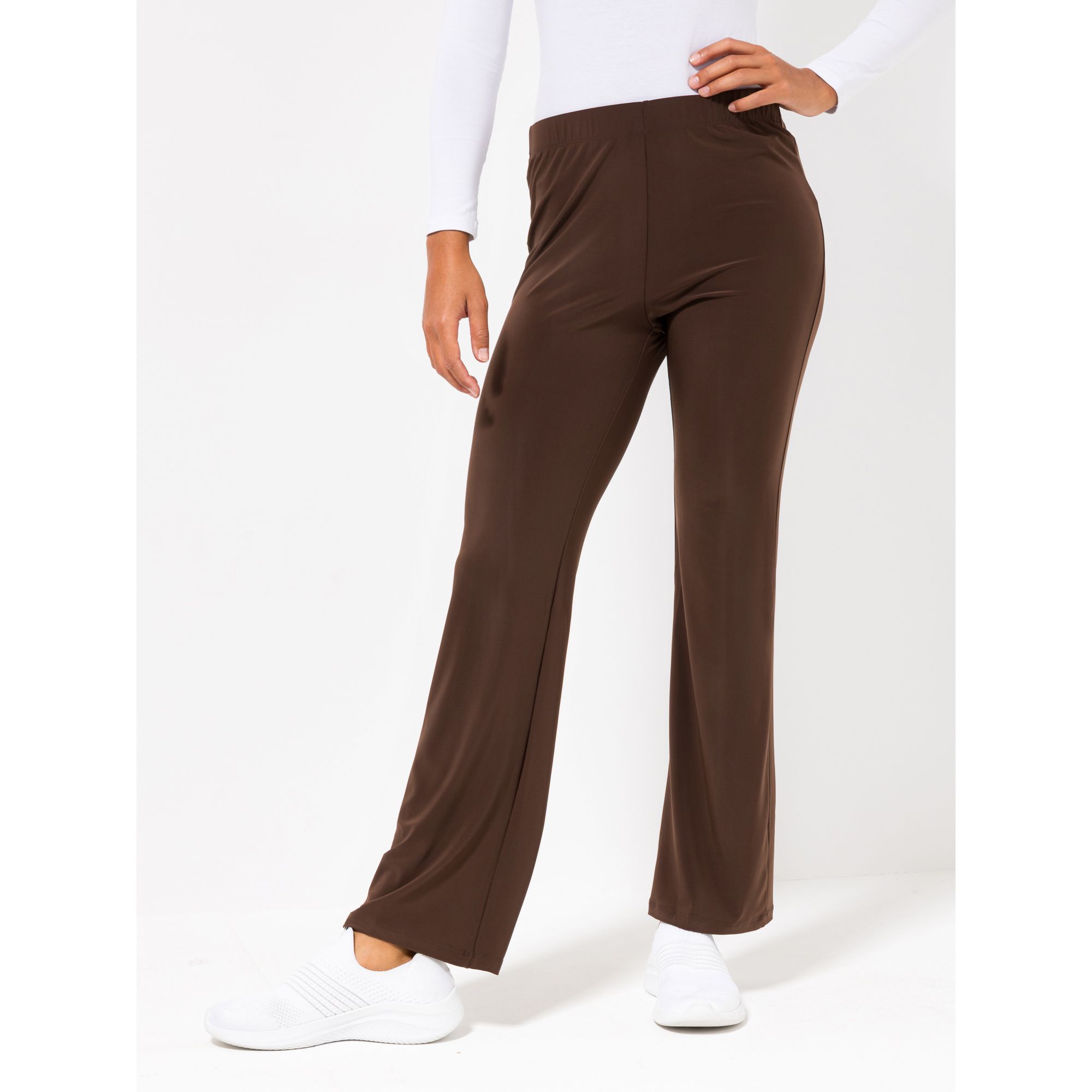 KIM & CO. Hose, 1/1-Länge Deluxe Brazil Knit Rundumdehnbund ausgestelltes Bein