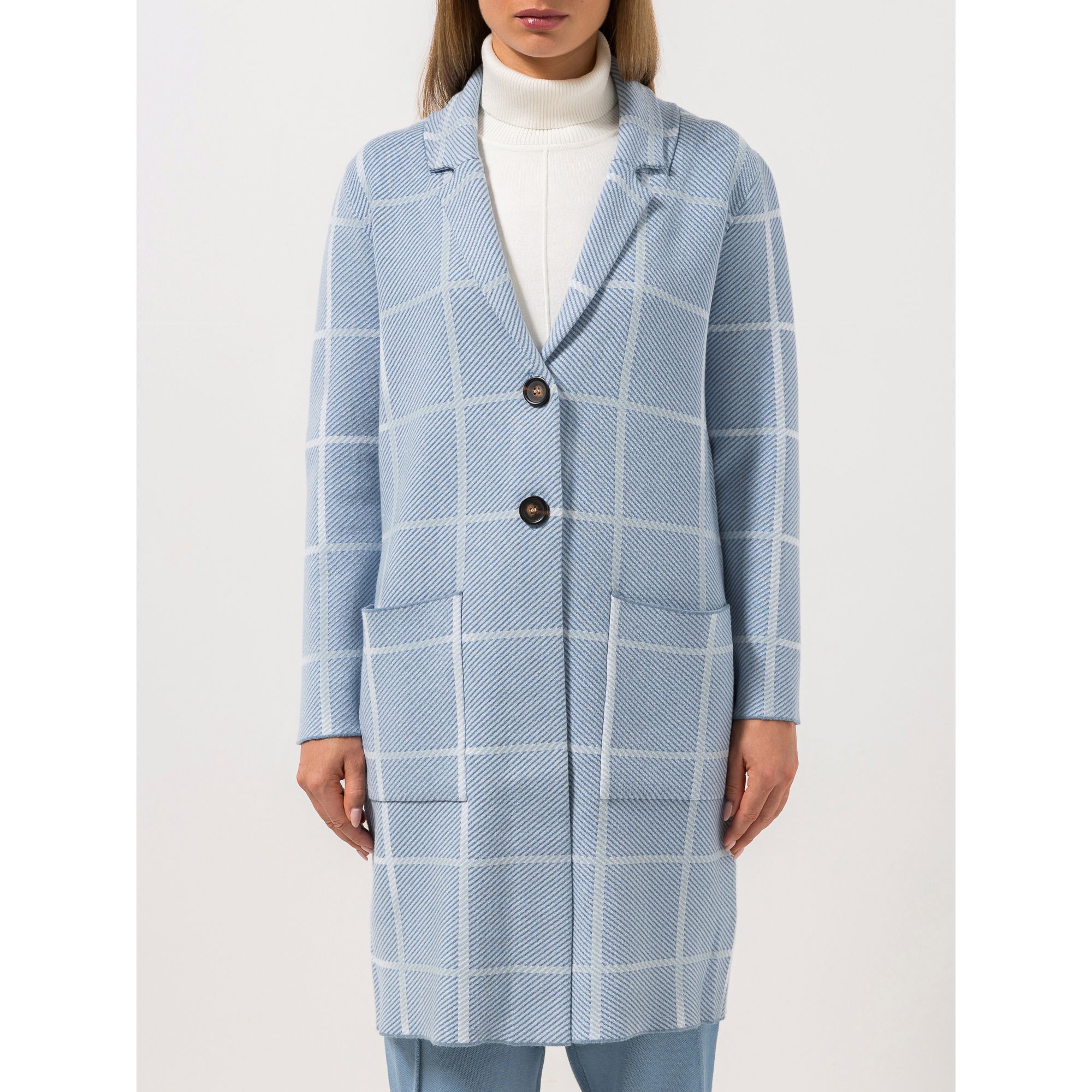 STEFFEN SCHRAUT Strick-Kurzmantel langer Reverskragen aufgesetzte Taschen figurumspielend