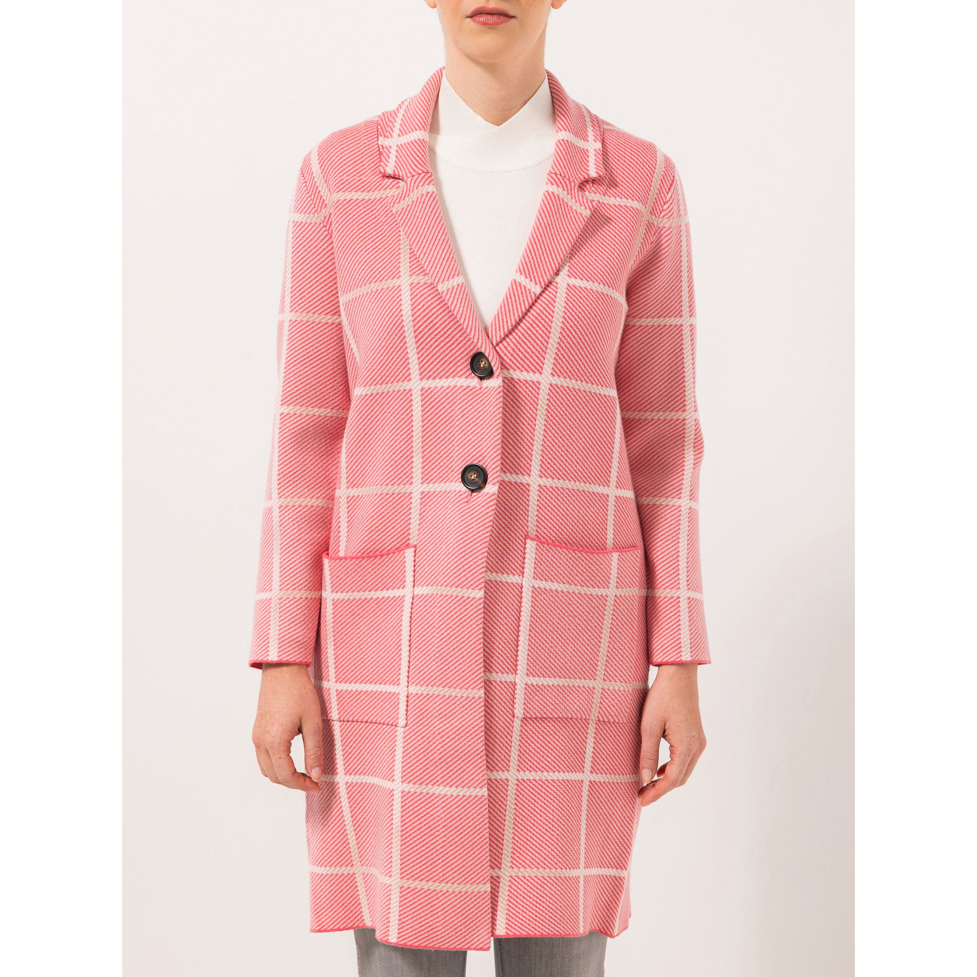 STEFFEN SCHRAUT Strick-Kurzmantel langer Reverskragen aufgesetzte Taschen figurumspielend