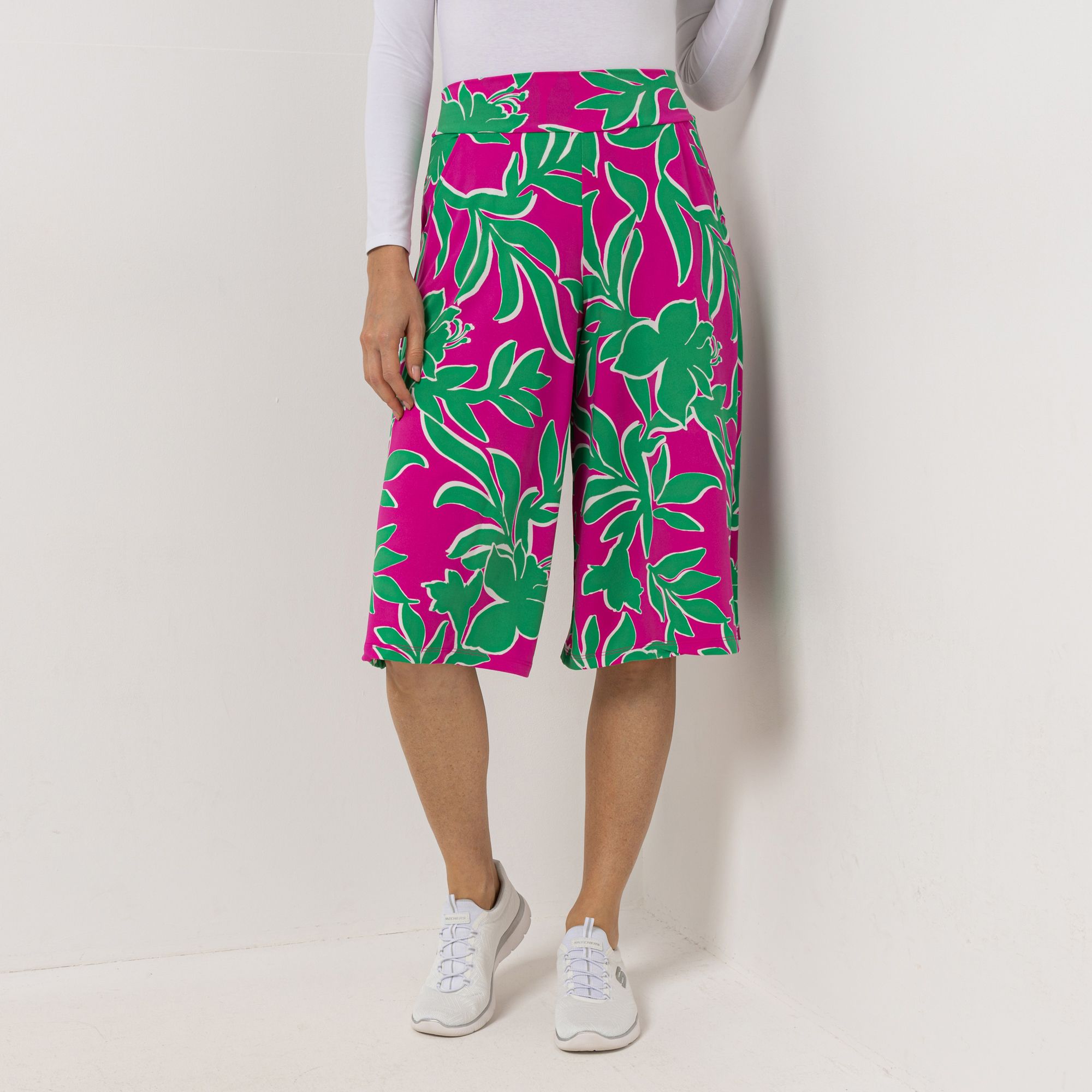 KIM & CO. Hose, knieumspielend Brazil Knit Jersey 2 Eingrifftaschen weiter Beinverlauf