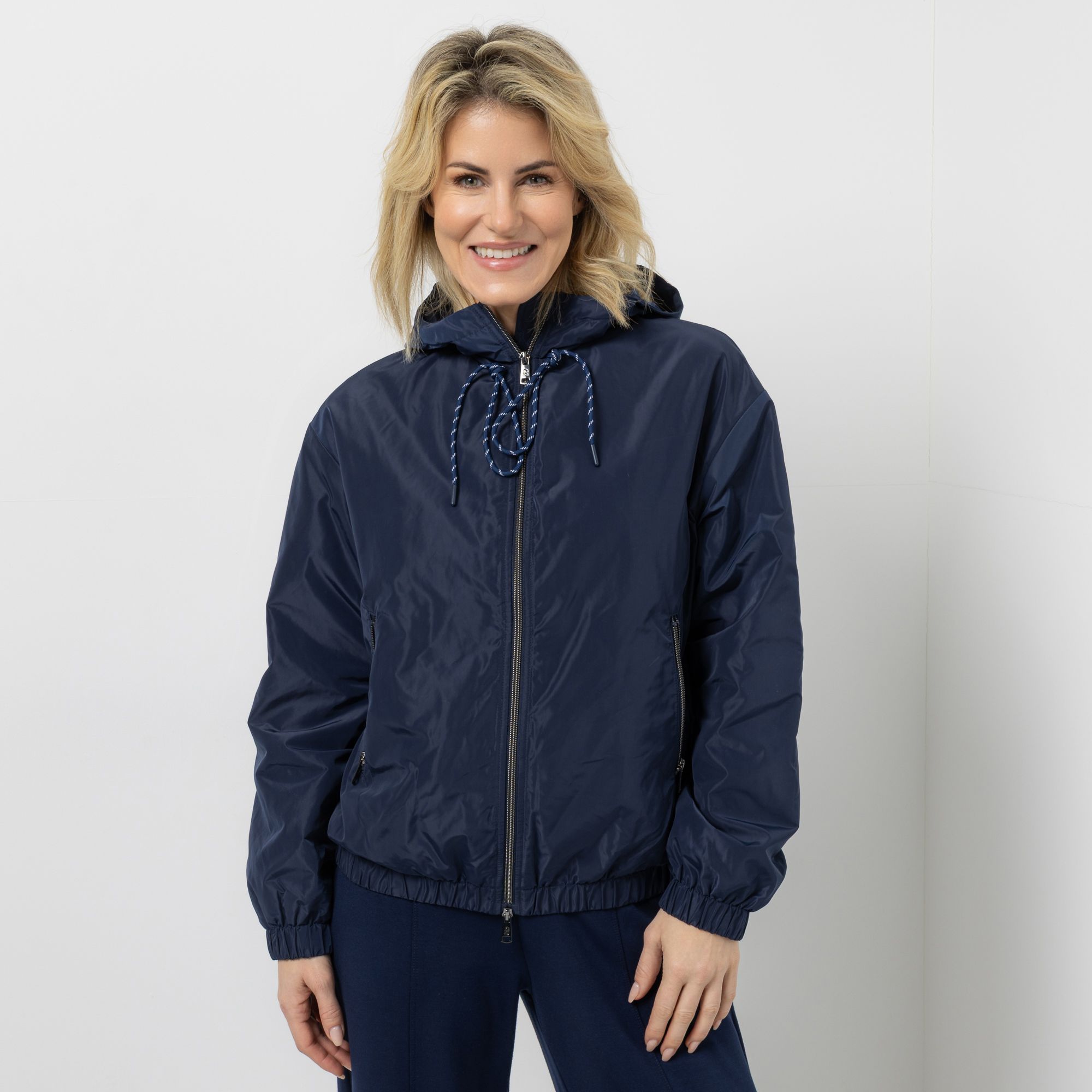 STRANDFEIN Jacke mit Kapuze 2-Wege-Reißverschluss figurumspielend