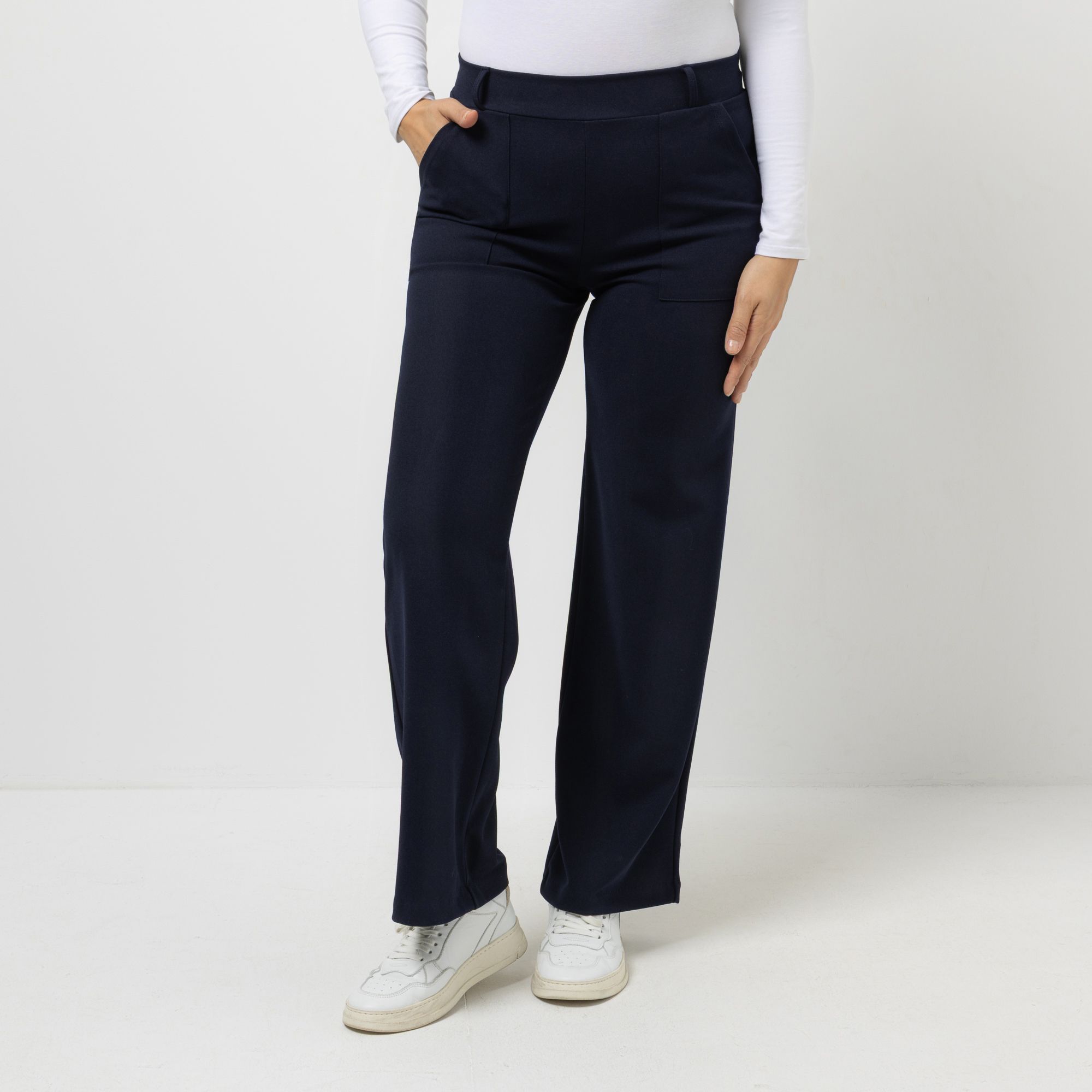 KIM & CO. Hose, 1/1-Länge Ponti Crepe Jersey 2 Eingrifftaschen gerader Beinverlauf